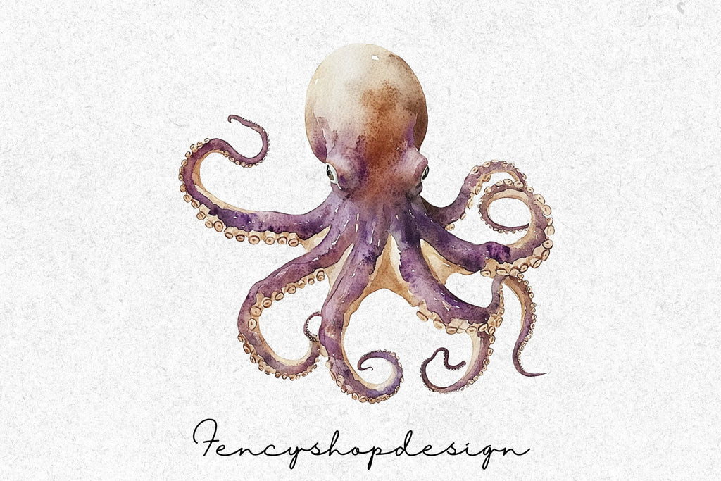 Cute Octopus Marine Clipart Bundle