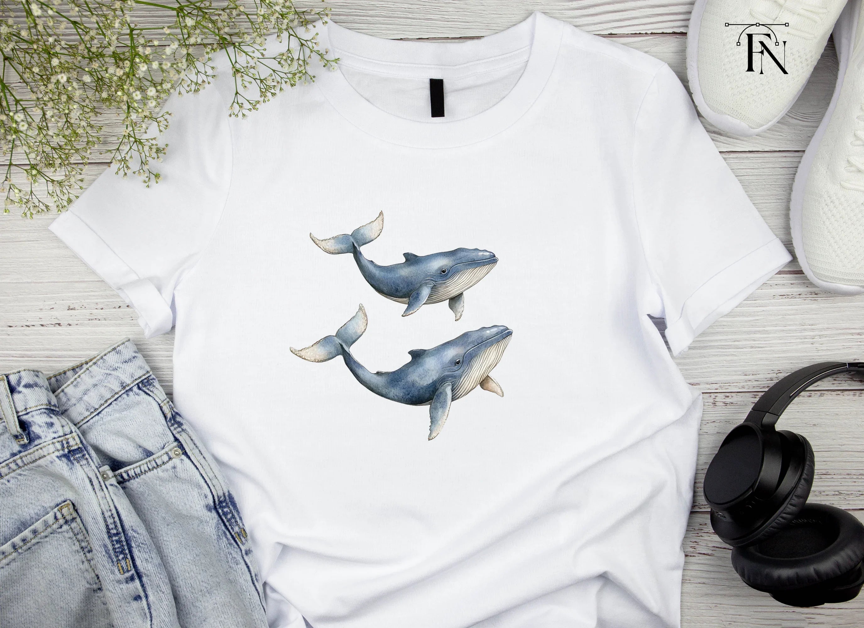 Majestic Blue Whale Clipart Bundle