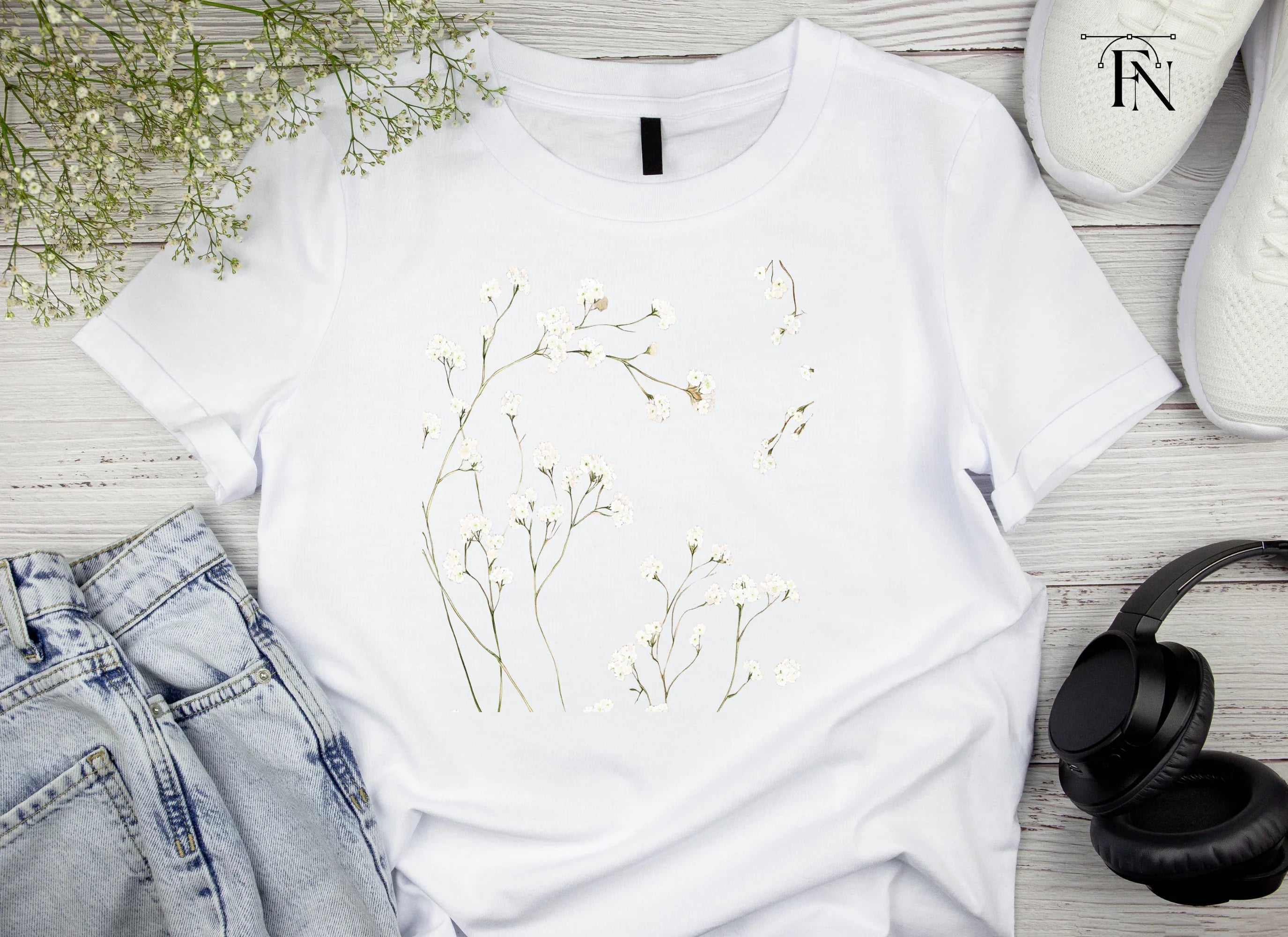 Delicate Baby Breath Clipart Bundle