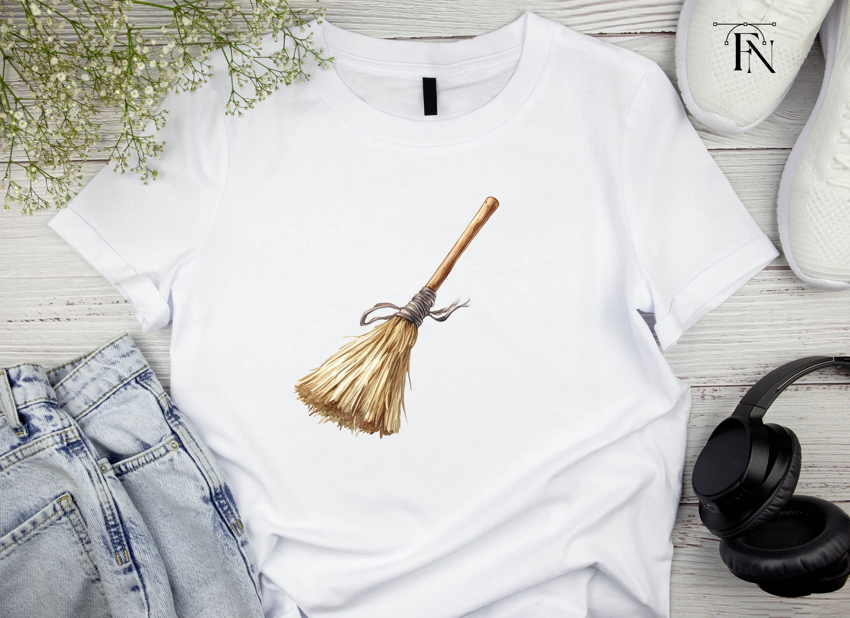Rustic Broomstick Clipart Bundle