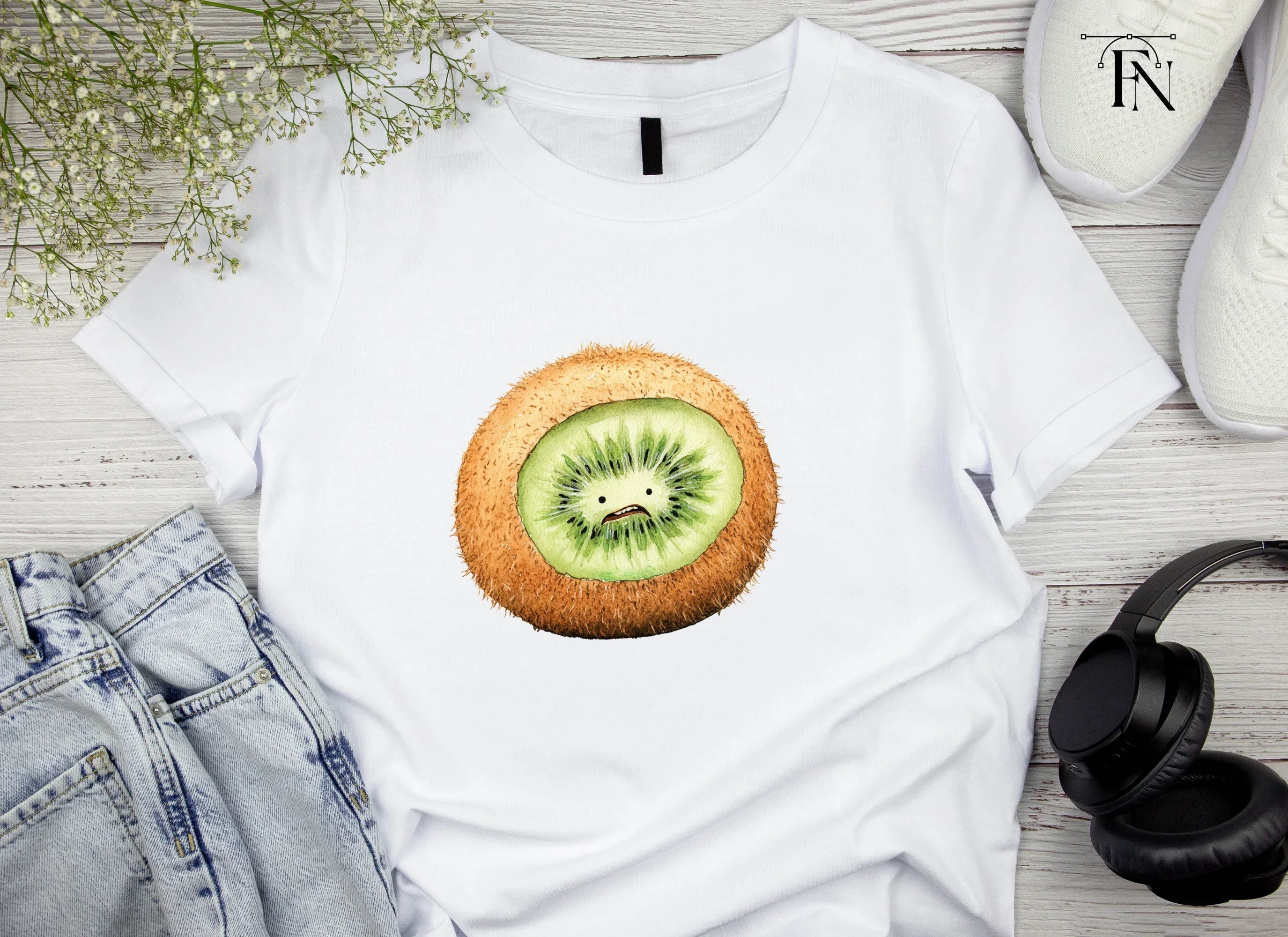 Sad Kiwi Fruit Clipart Bundle