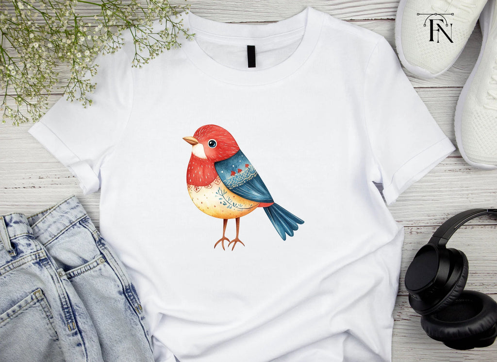 Decorative Folk Birds Clipart Bundle