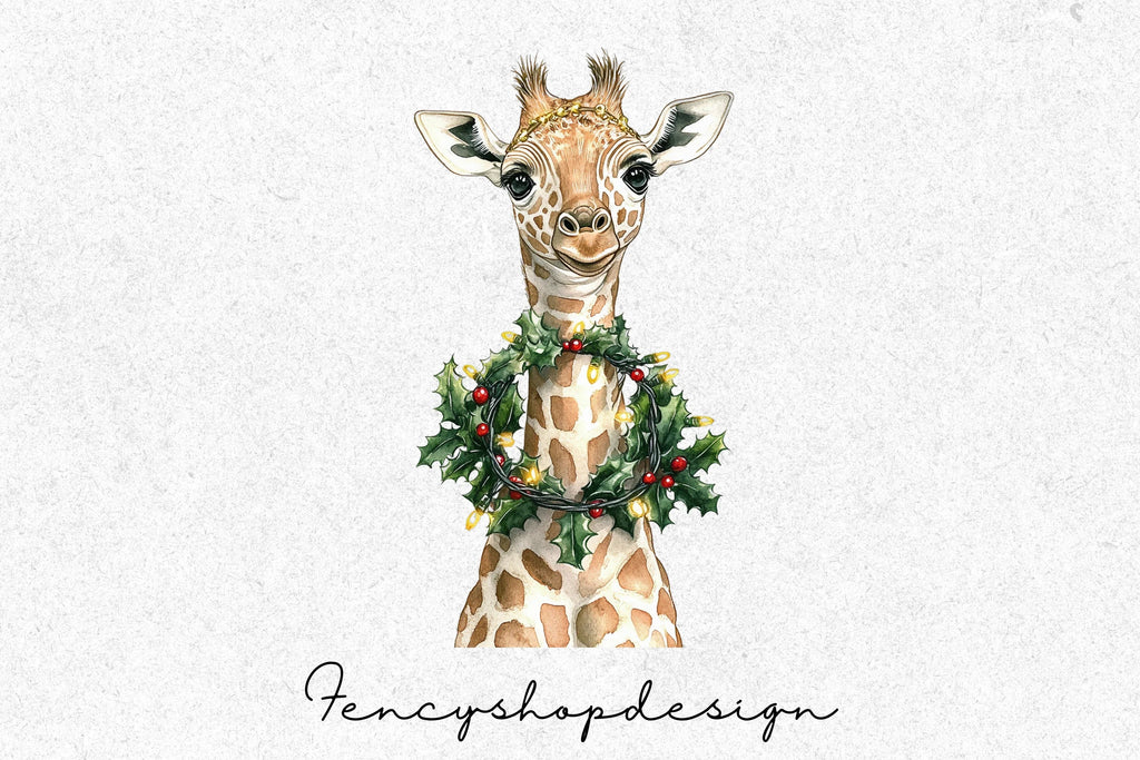 Christmas Safari Animals Clipart Bundle
