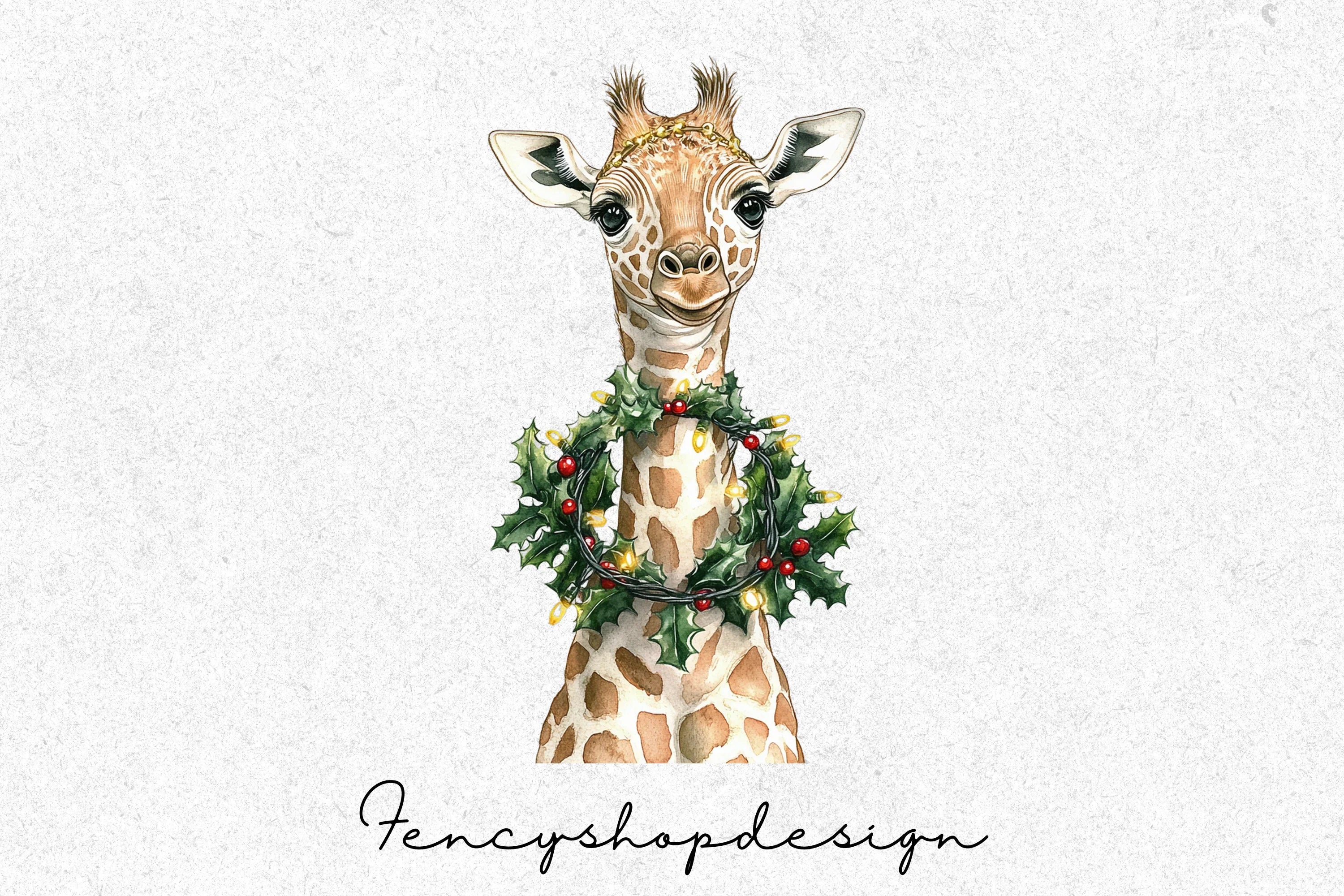 Christmas Safari Animals Clipart Bundle