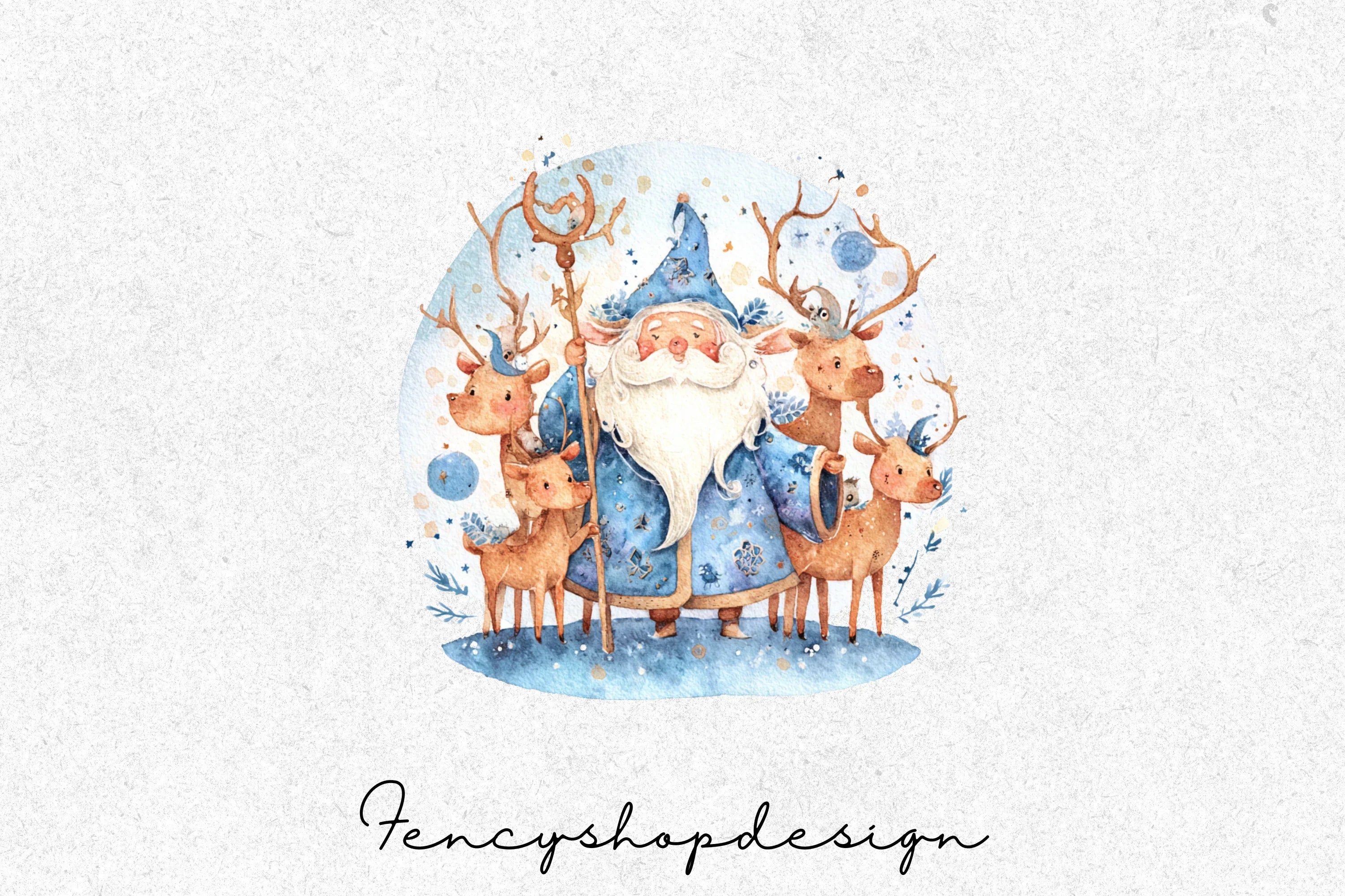 Whimsical Santa Claus Clipart Bundle
