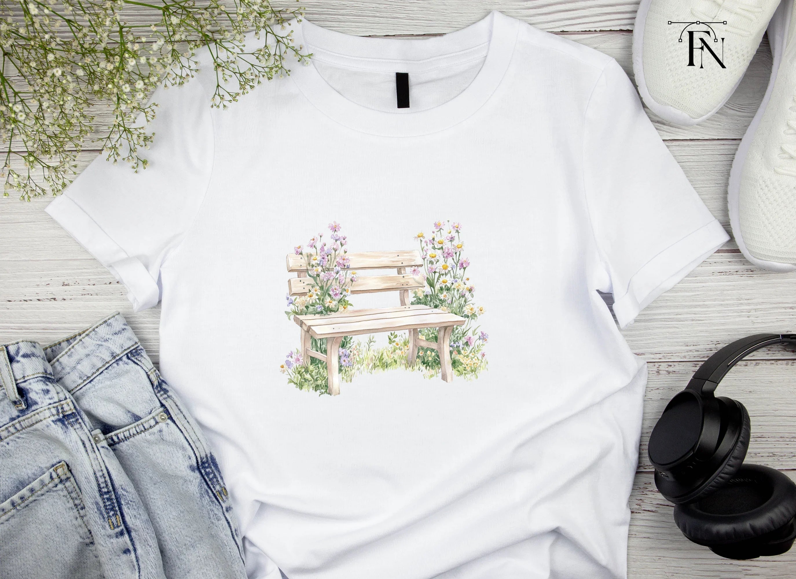 Floral Bench Clipart Bundle