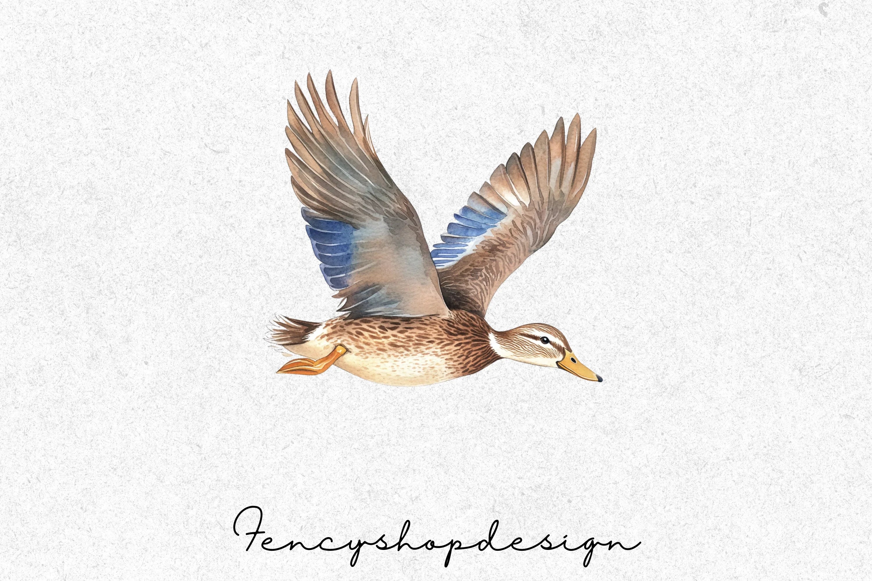 Graceful Flying Ducks Clipart Bundle