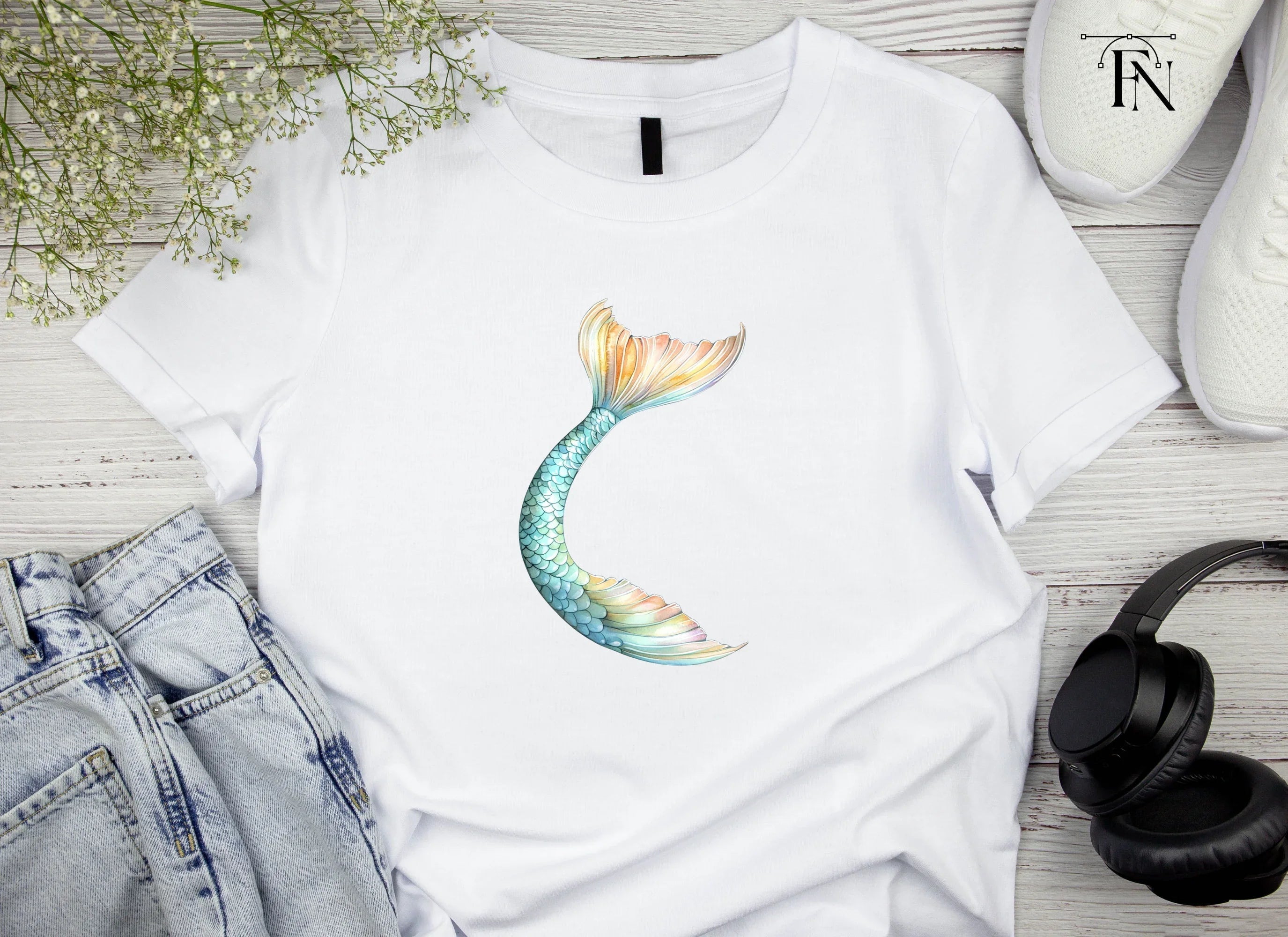 Colorful Mermaid Tail Clipart Bundle