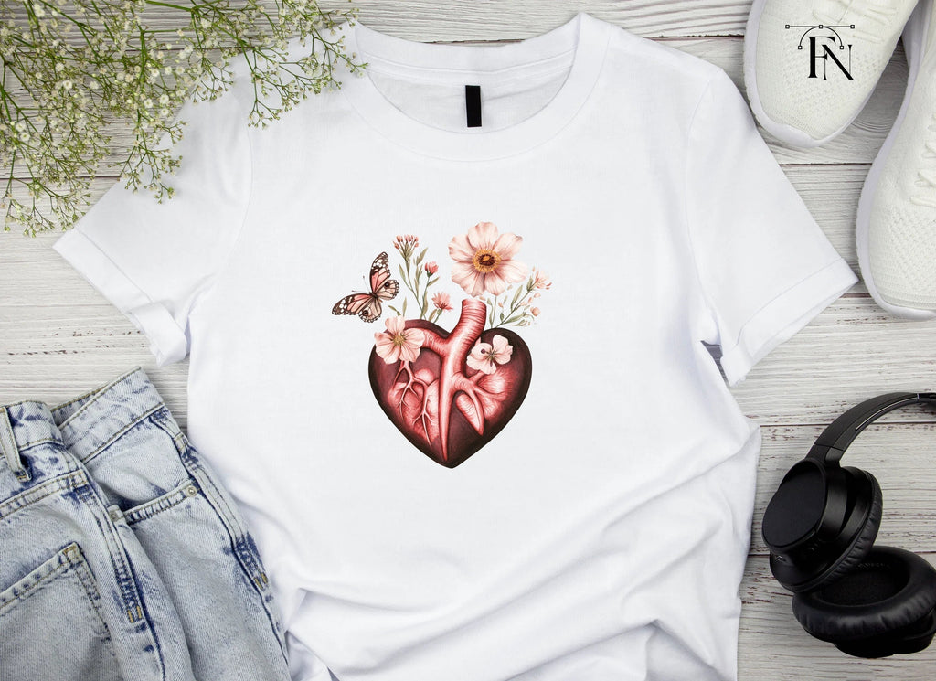 Floral Anatomical Heart Clipart Bundle
