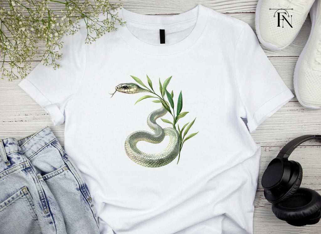 Green Snake with Olive Branch Clipart Bundle