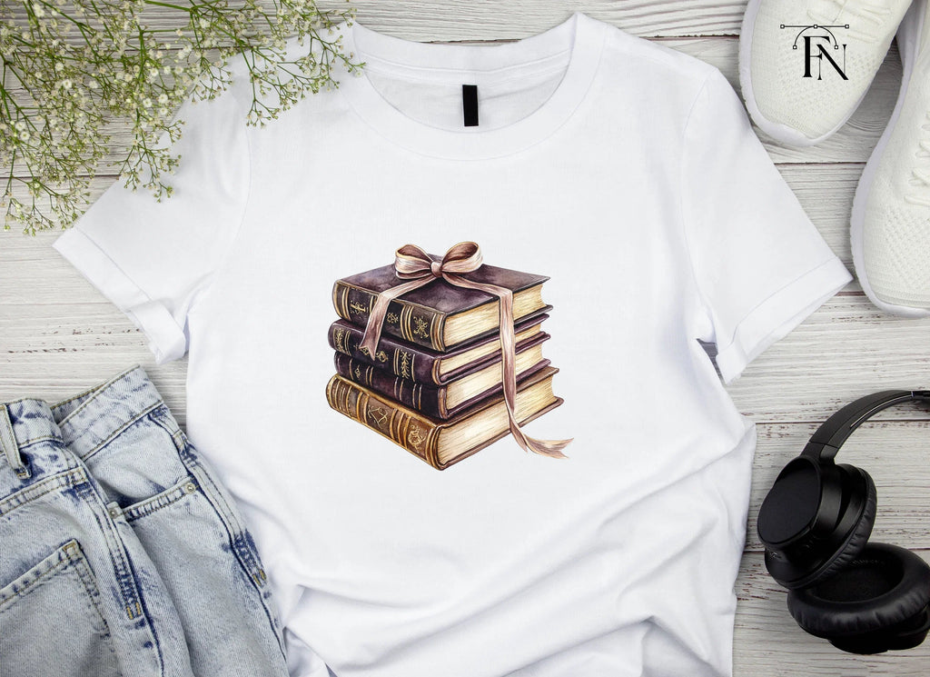 Vintage Stacked Books with Ribbon Clipart Bundle