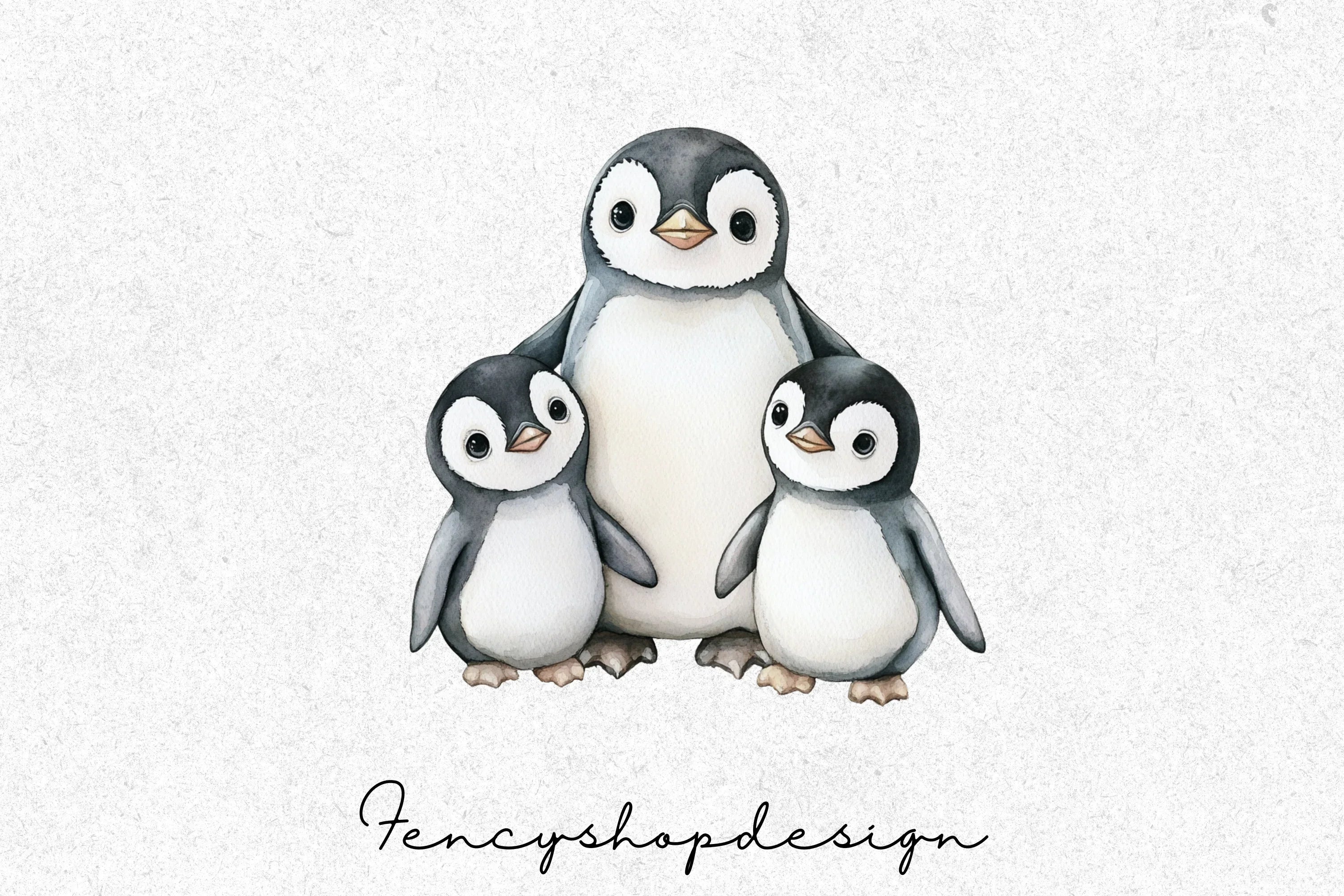 Cute Penguin Family Clipart Bundle