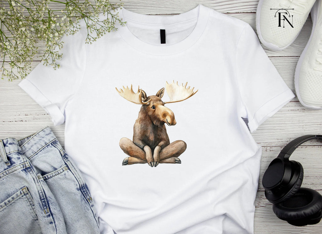 Cute Moose Sitting Clipart Bundle