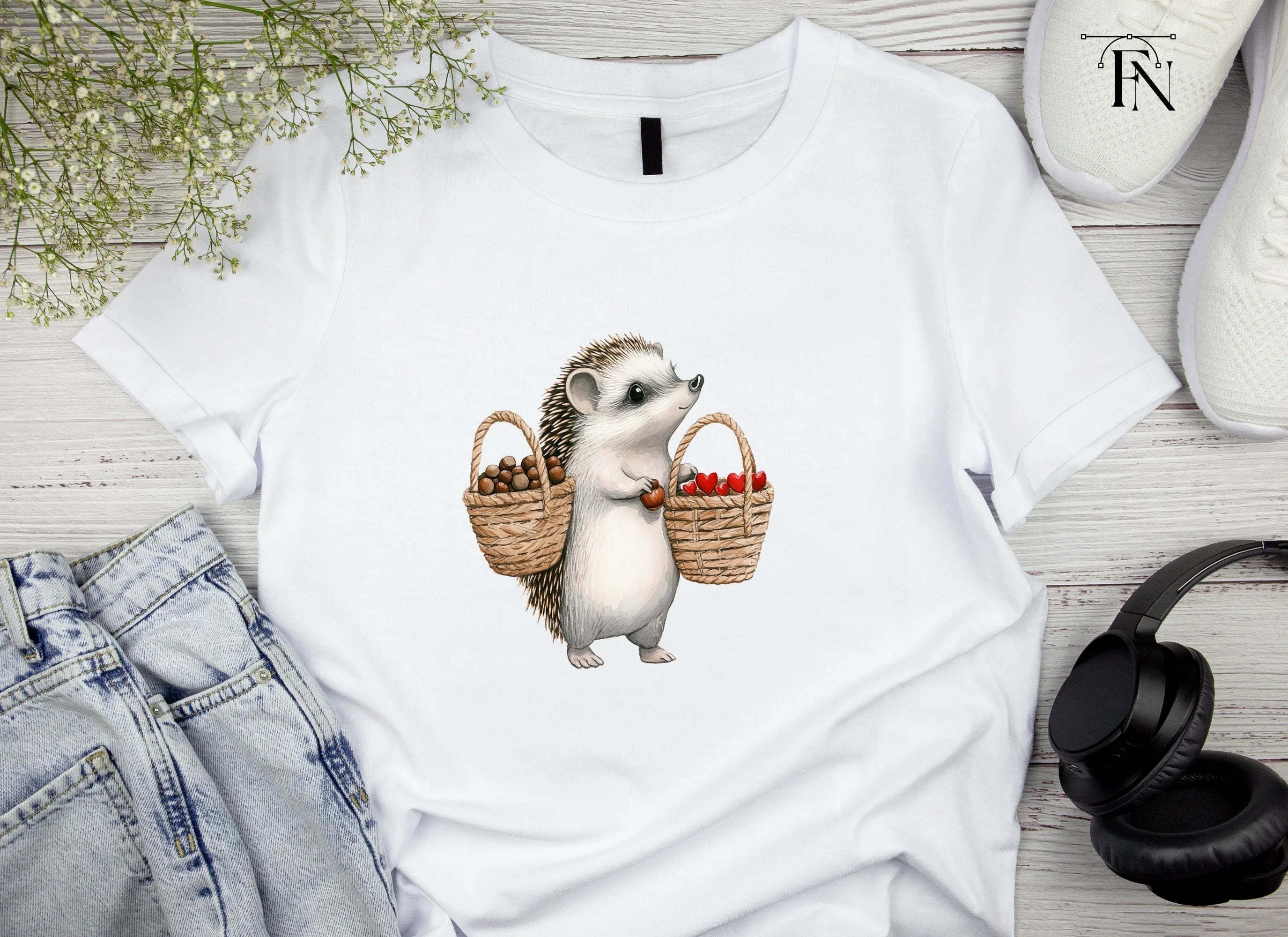 Hedgehogs Carrying Baskets Clipart Bundle