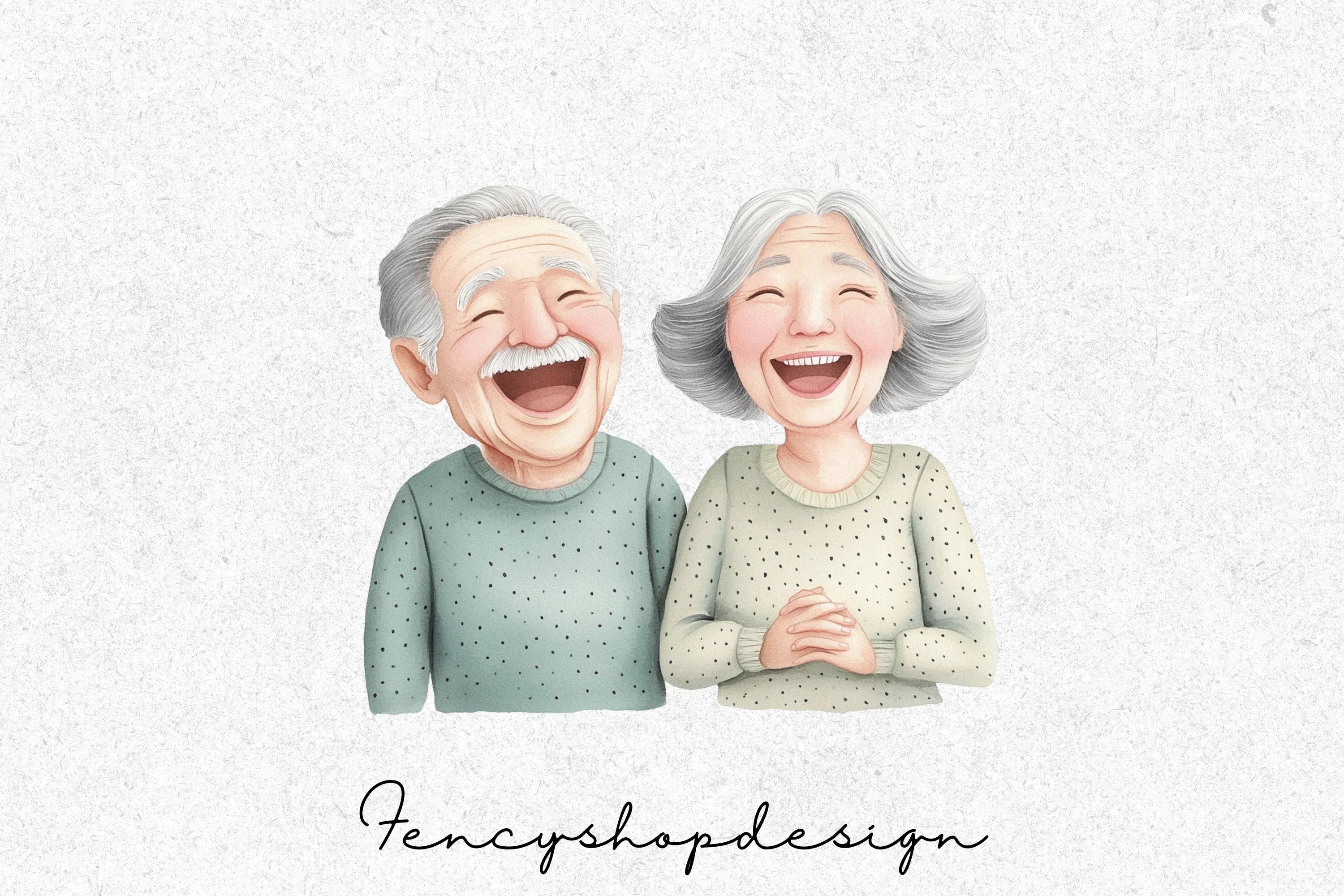 Elderly Couples Clipart Bundle