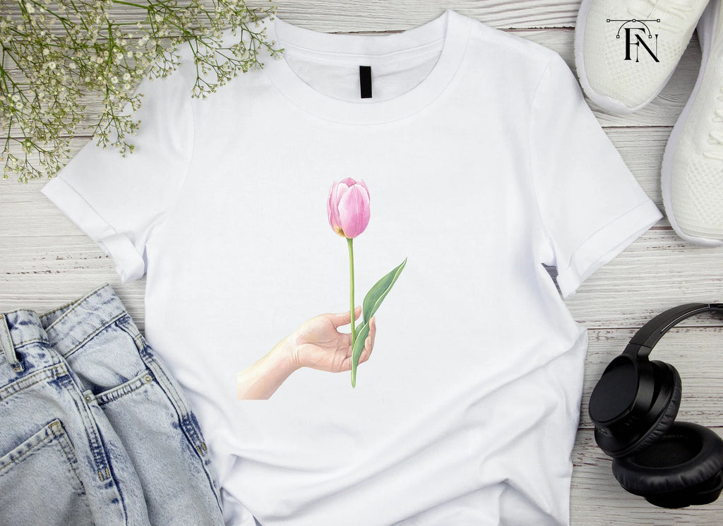 Elegant Pink Tulip Clipart Bundle
