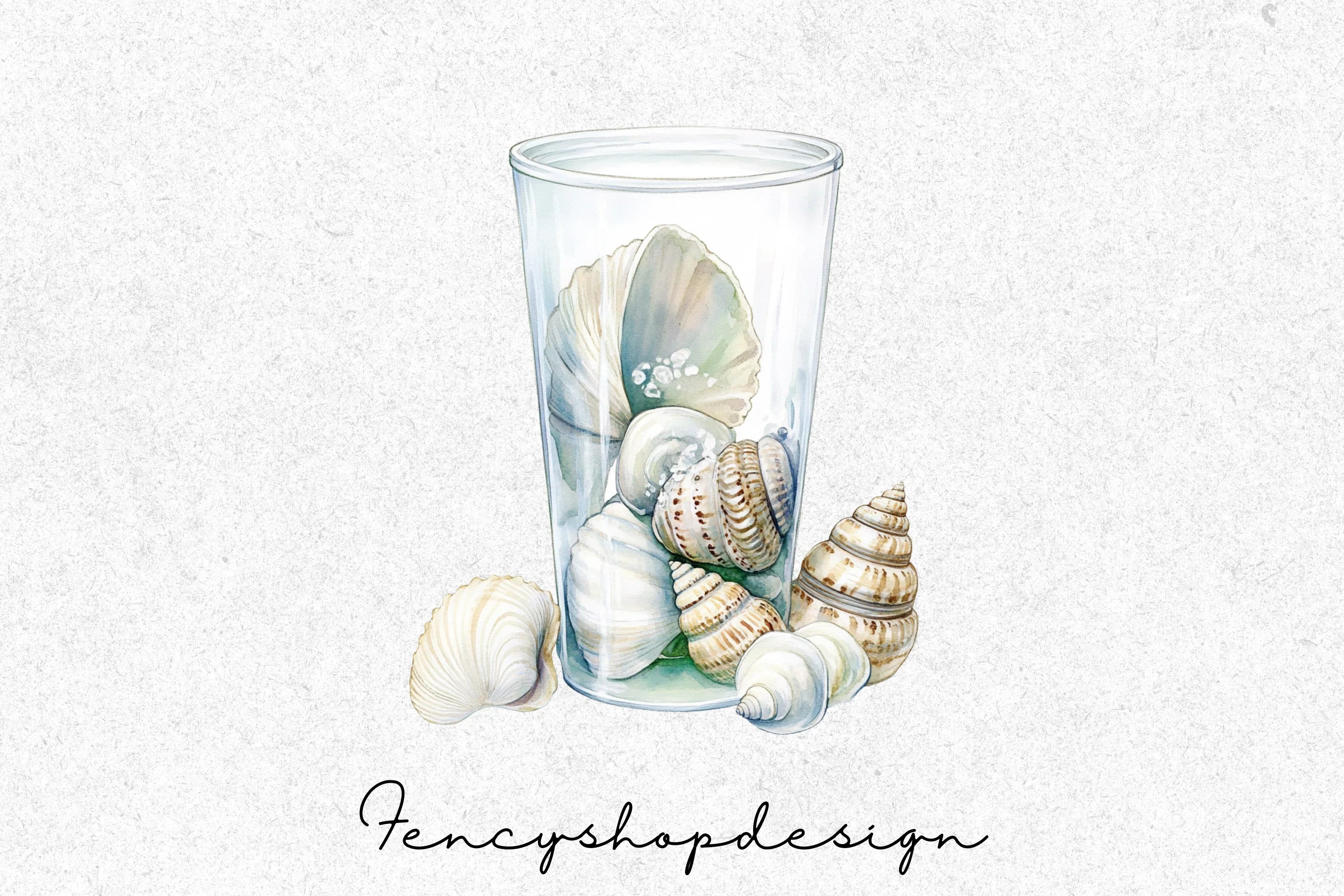Seashells Jar Clipart Bundle