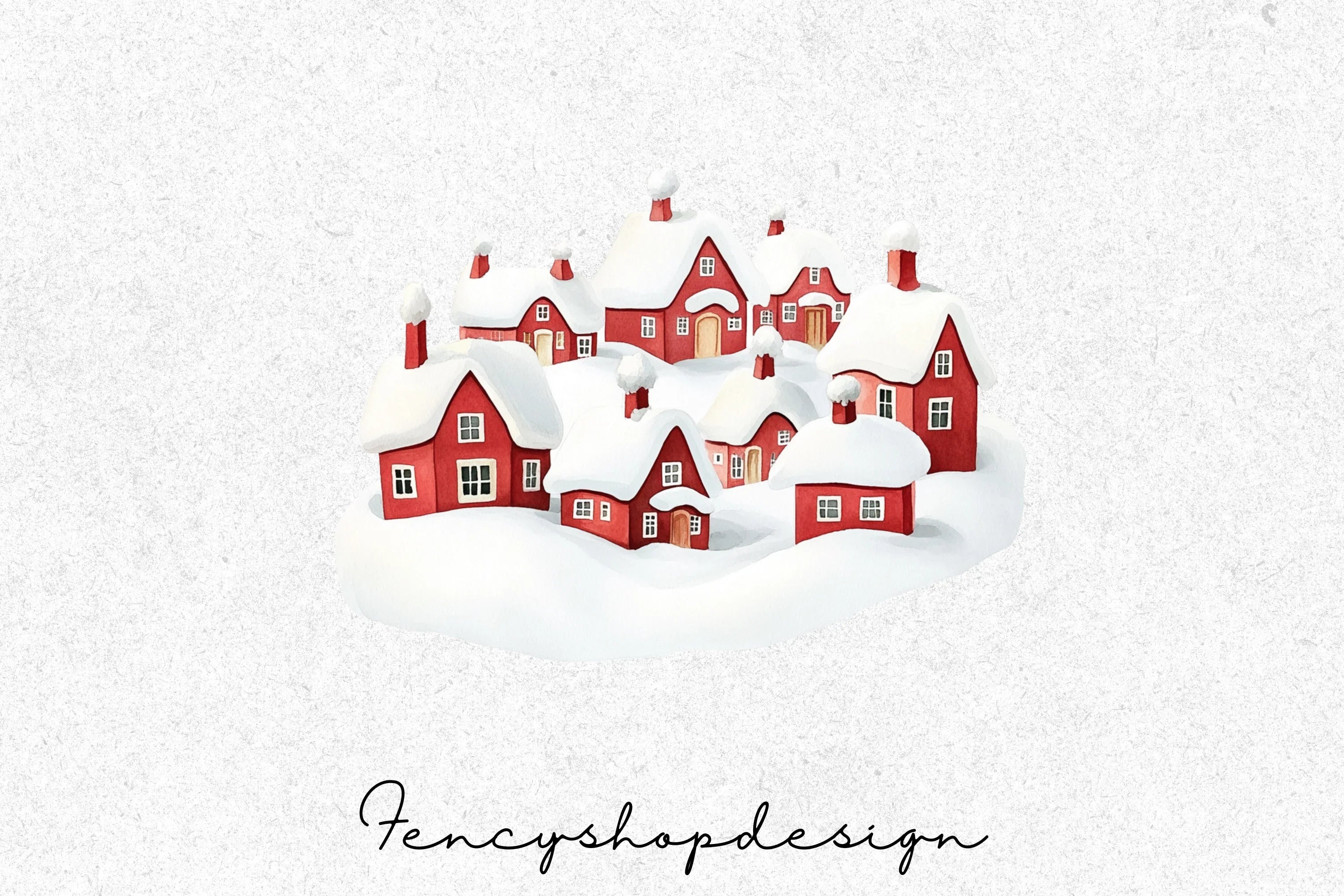 Cozy Winter Village Clipart Bundle