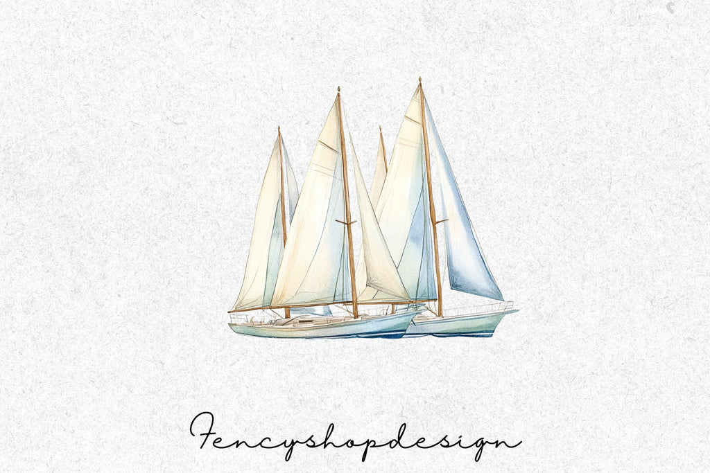 Sailboat Nautical Clipart Bundle
