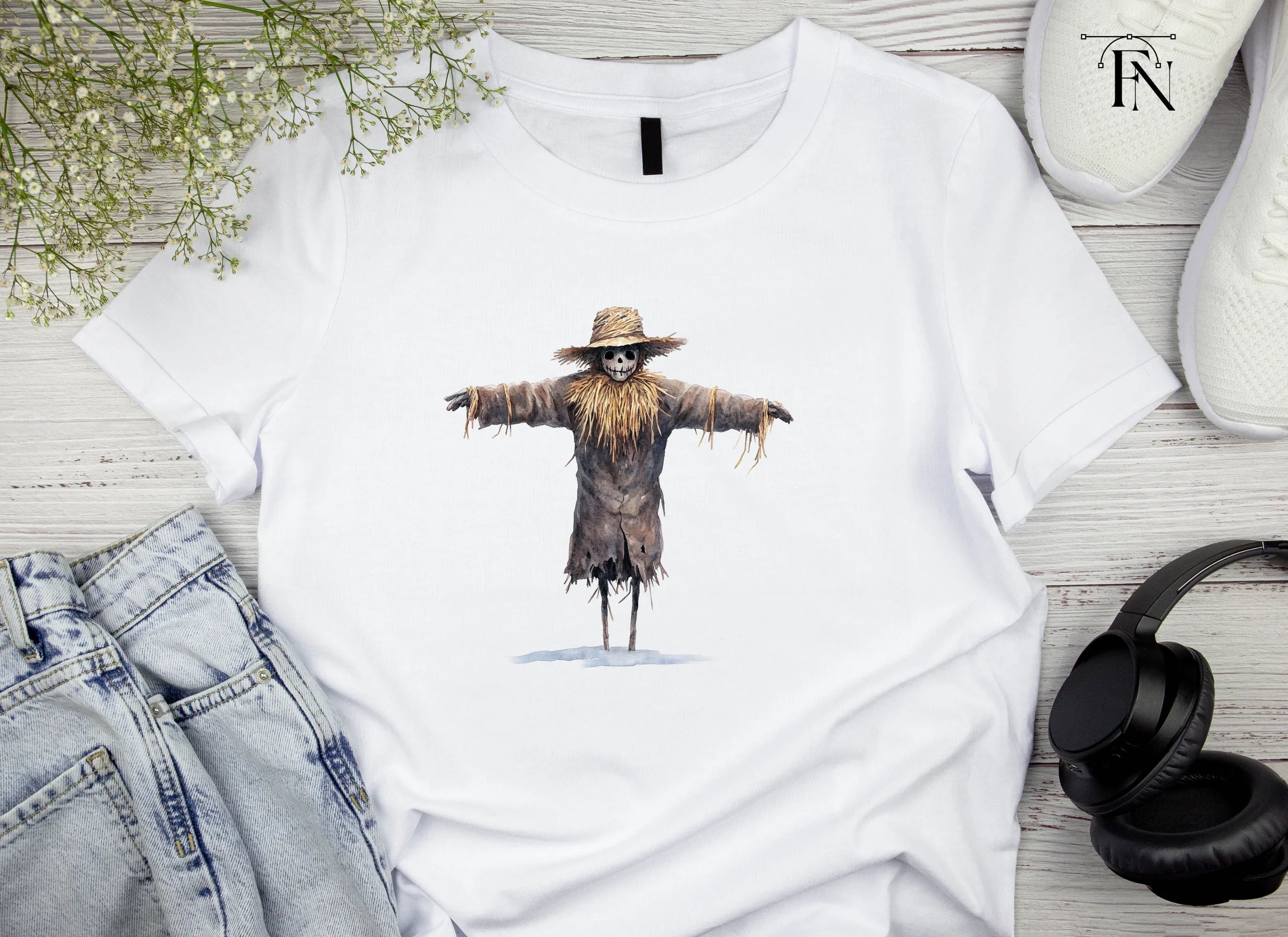 Rustic Scarecrow Autumn Decor Clipart Bundle