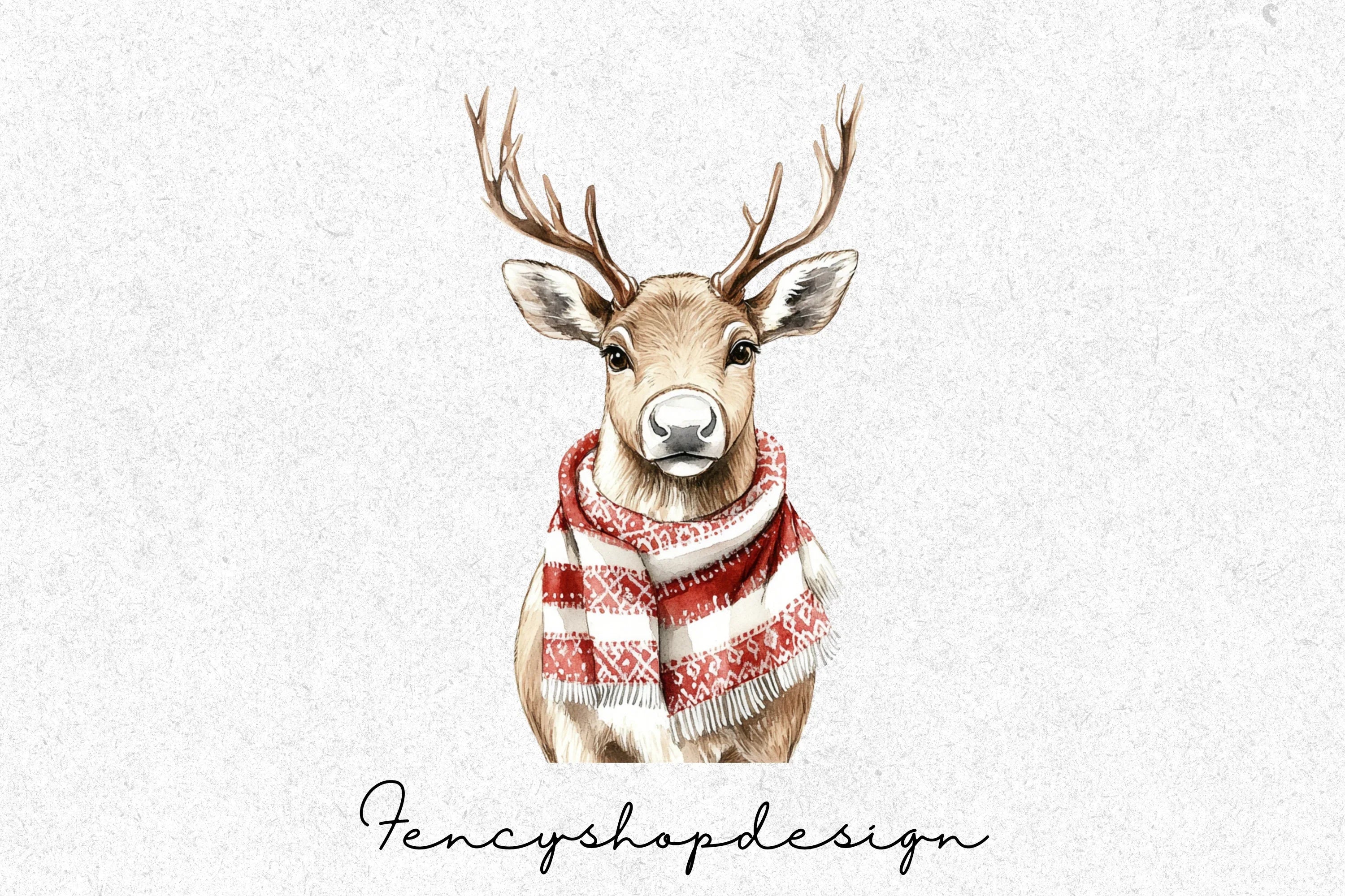 Adorable Reindeer Christmas Clipart Bundle