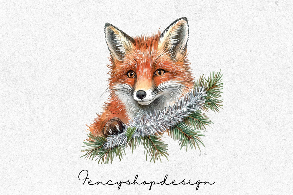 Fox and Forest Elements Clipart Bundle