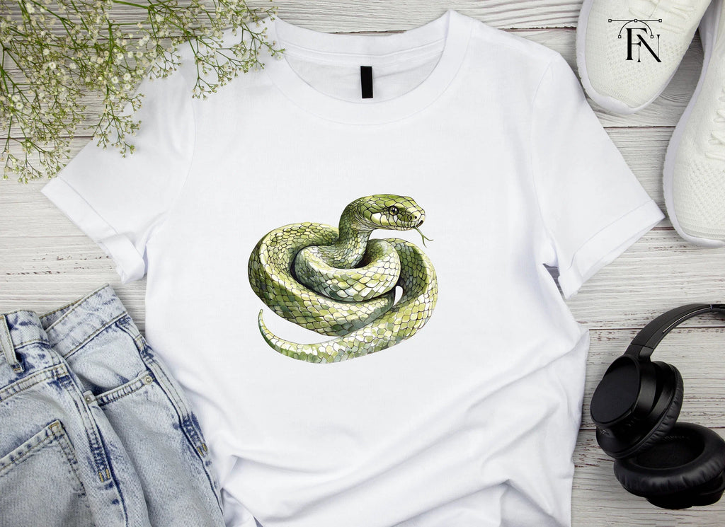Realistic Green Snake Illustrations Clipart Bundle