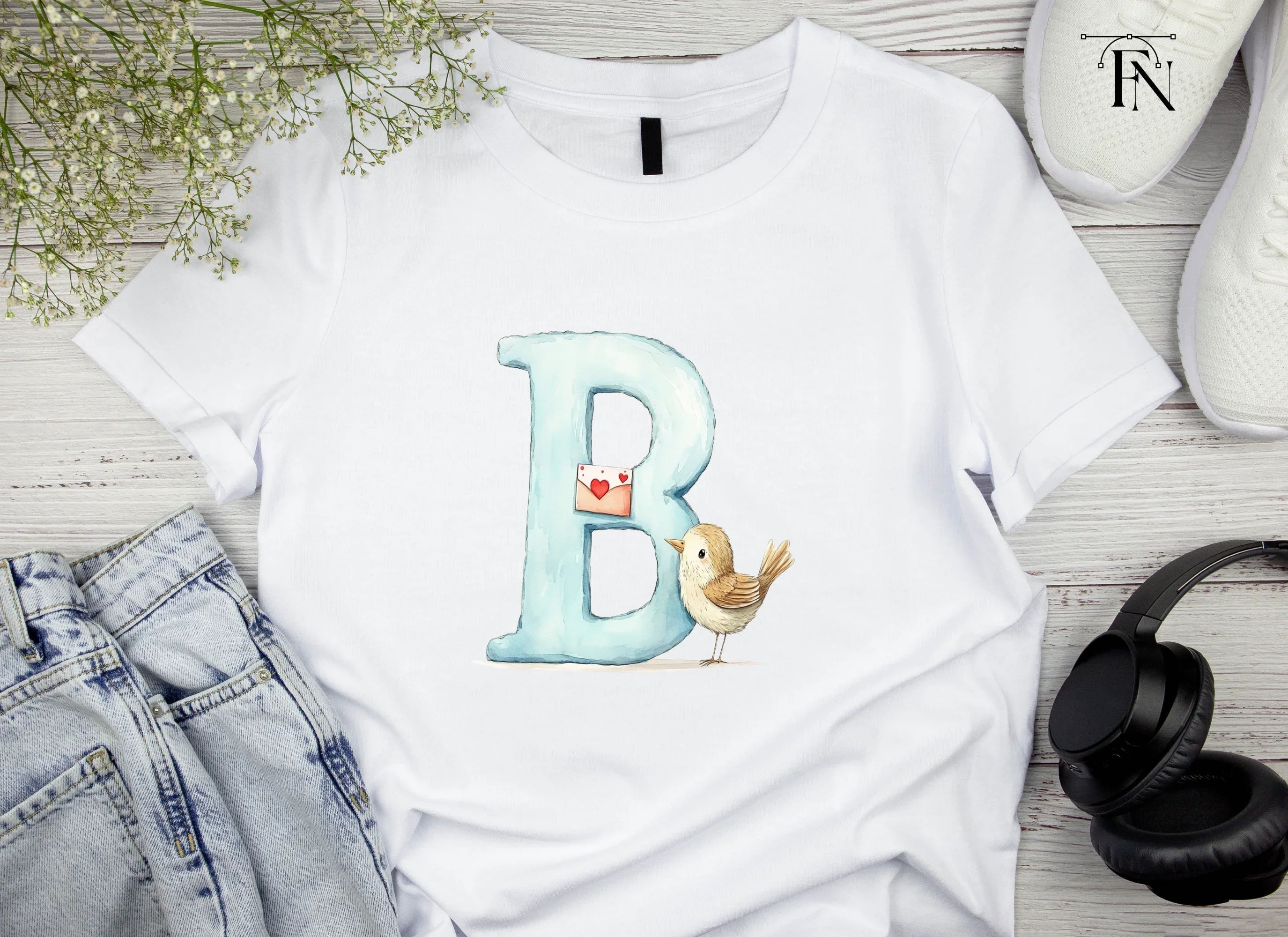 Cute Birds and Love Letter Alphabet Clipart Bundle