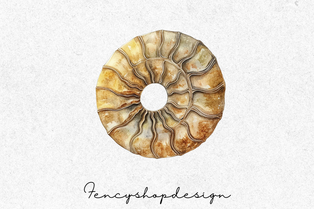 Ancient Ammonite Fossil Clipart Bundle