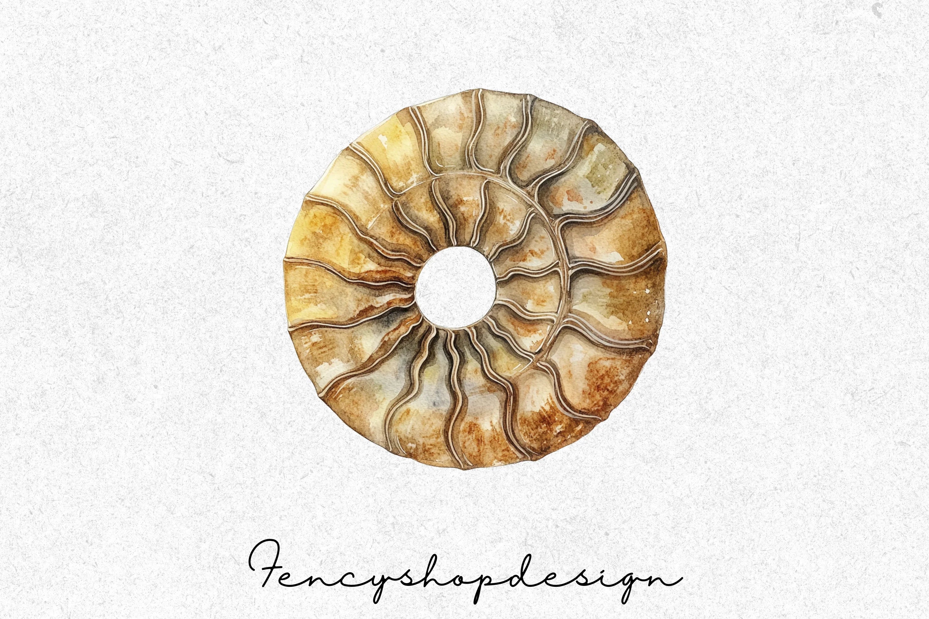 Ancient Ammonite Fossil Clipart Bundle