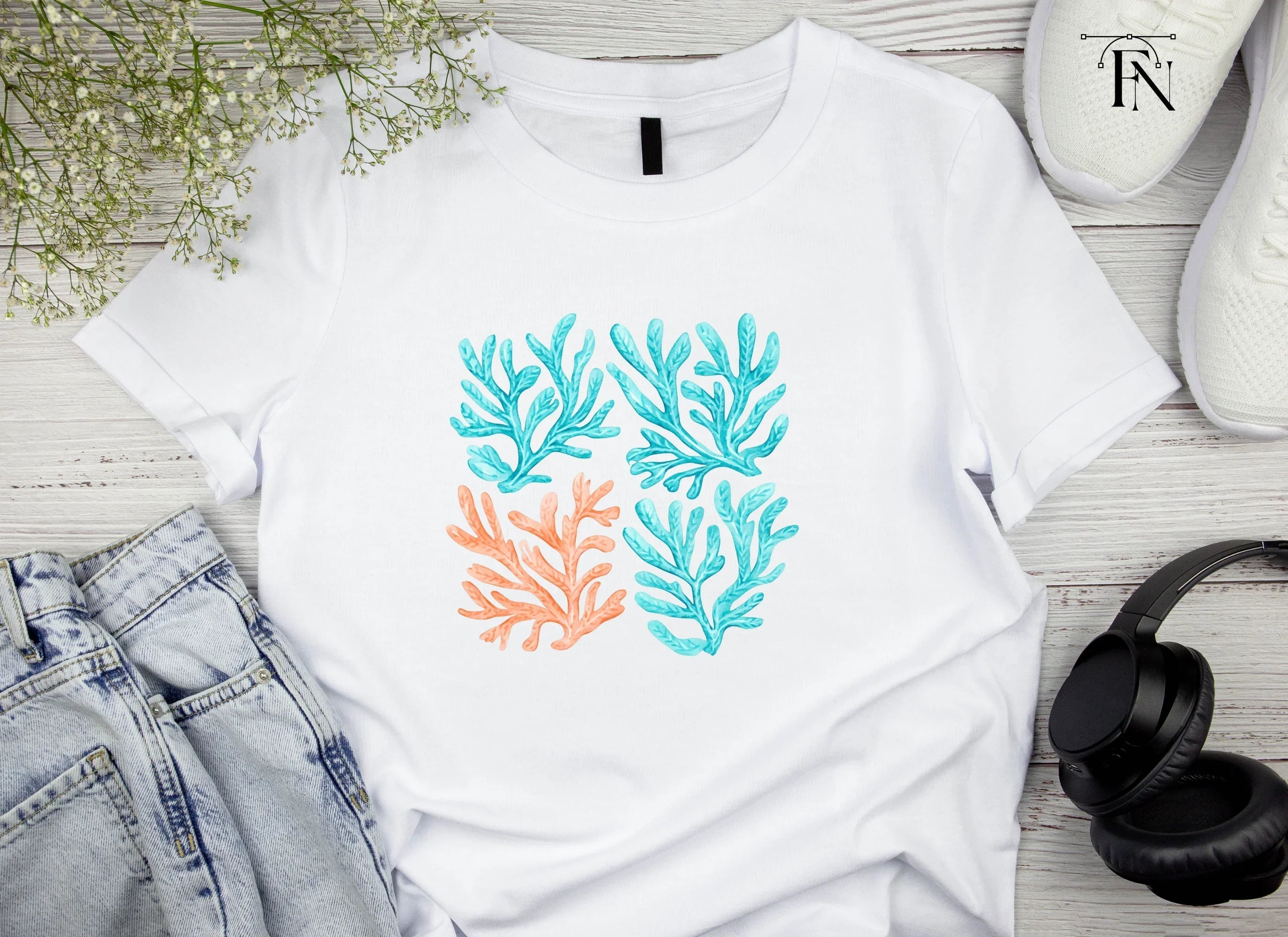 Coral Branches Clipart Bundle