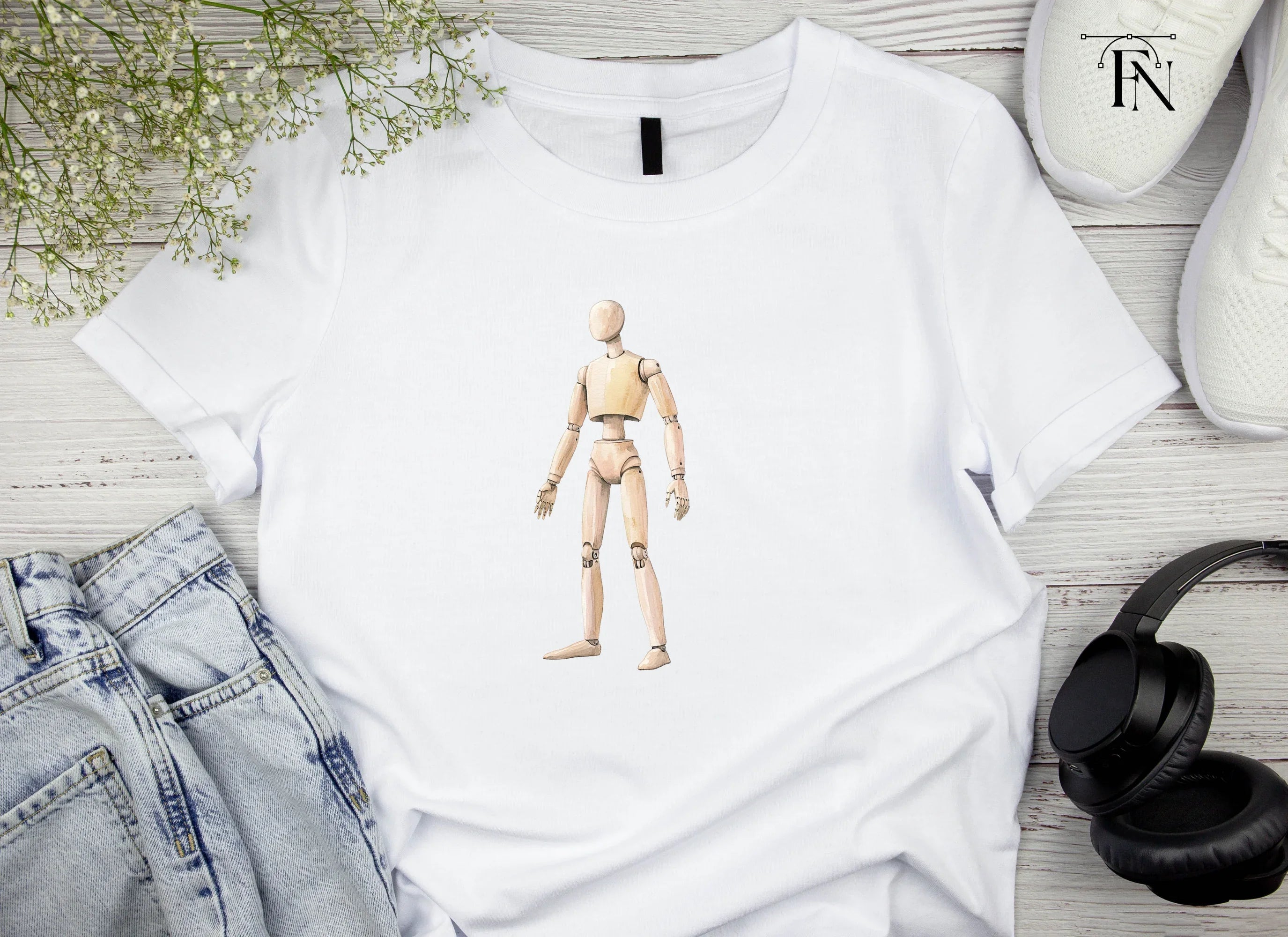 Wooden Mannequin Pose Figure Clipart Bundle