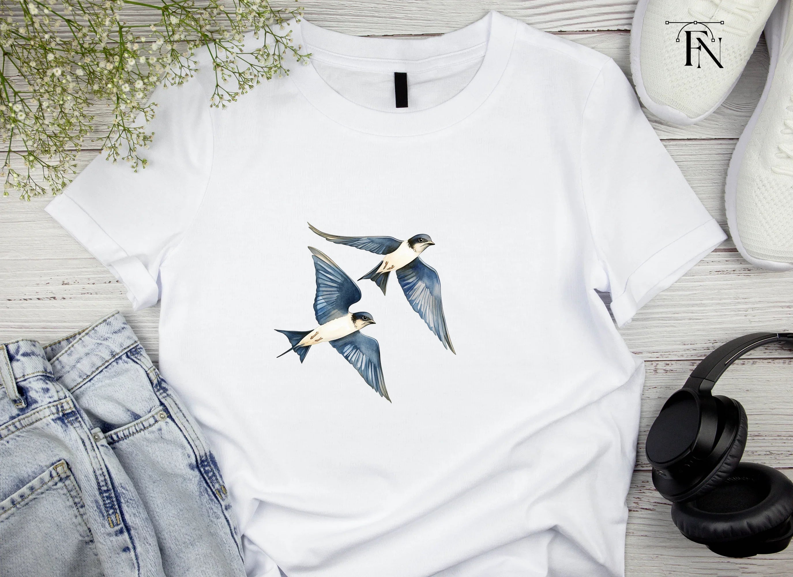 Flying Swallow Birds Clipart Bundle
