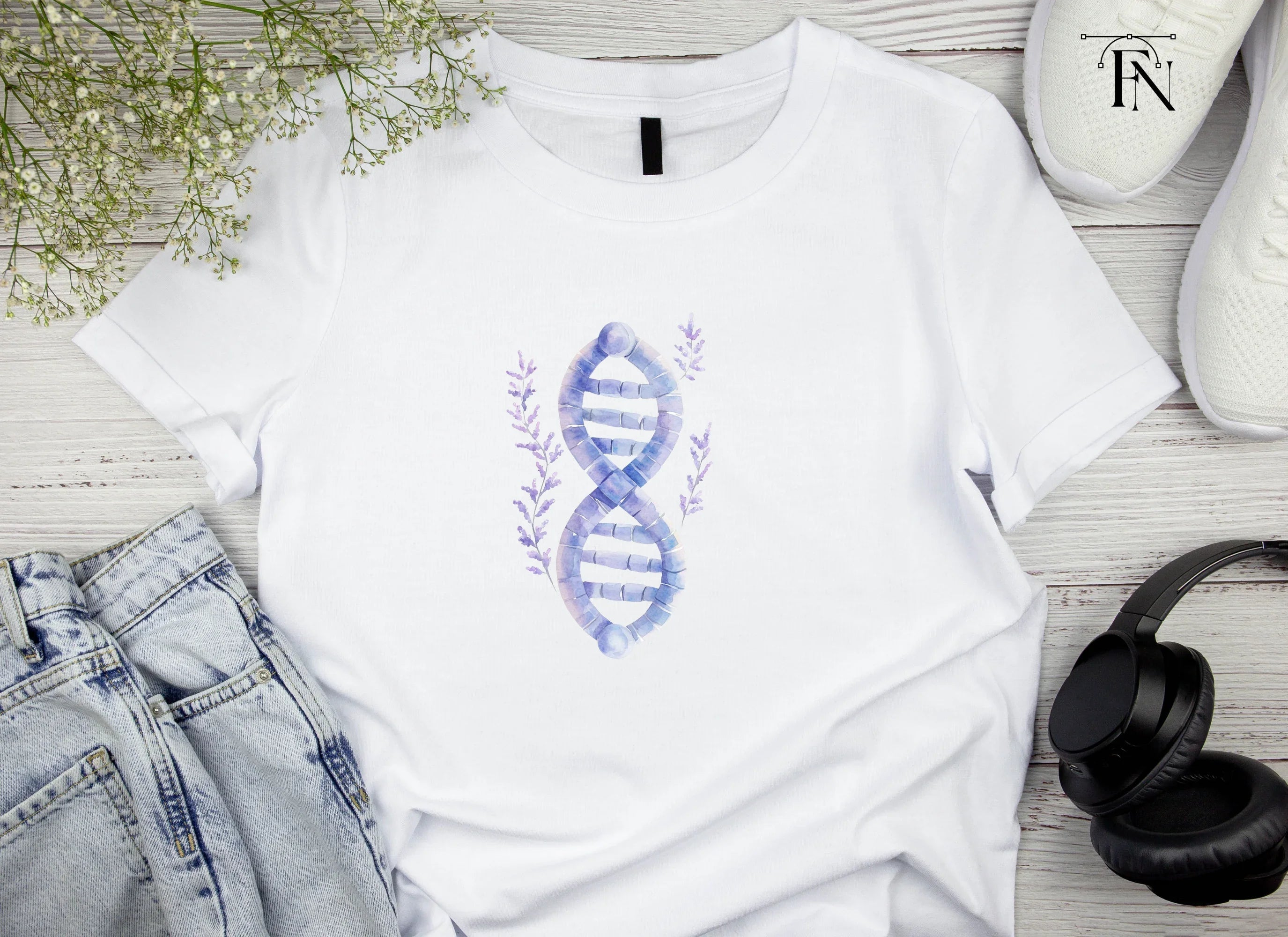 DNA Strand with Lavender Clipart Bundle