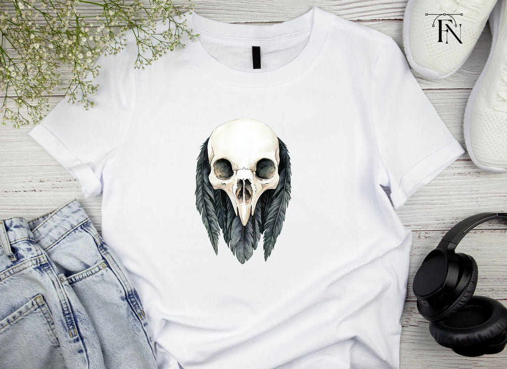Bird Skull with Feathers Clipart Bundle