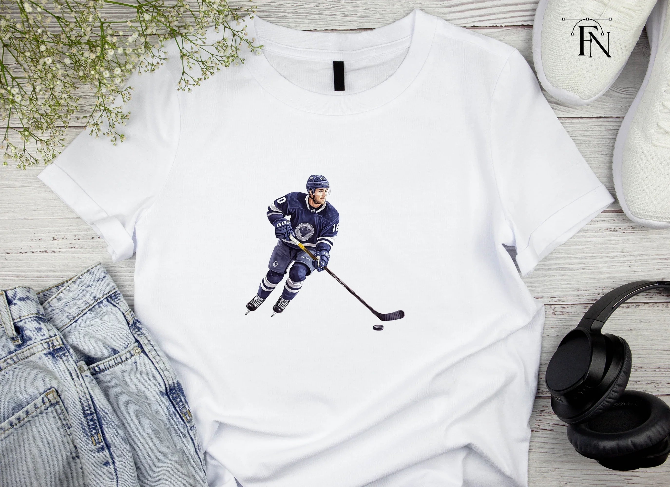 Dynamic Blue Hockey Players Clipart Bundle