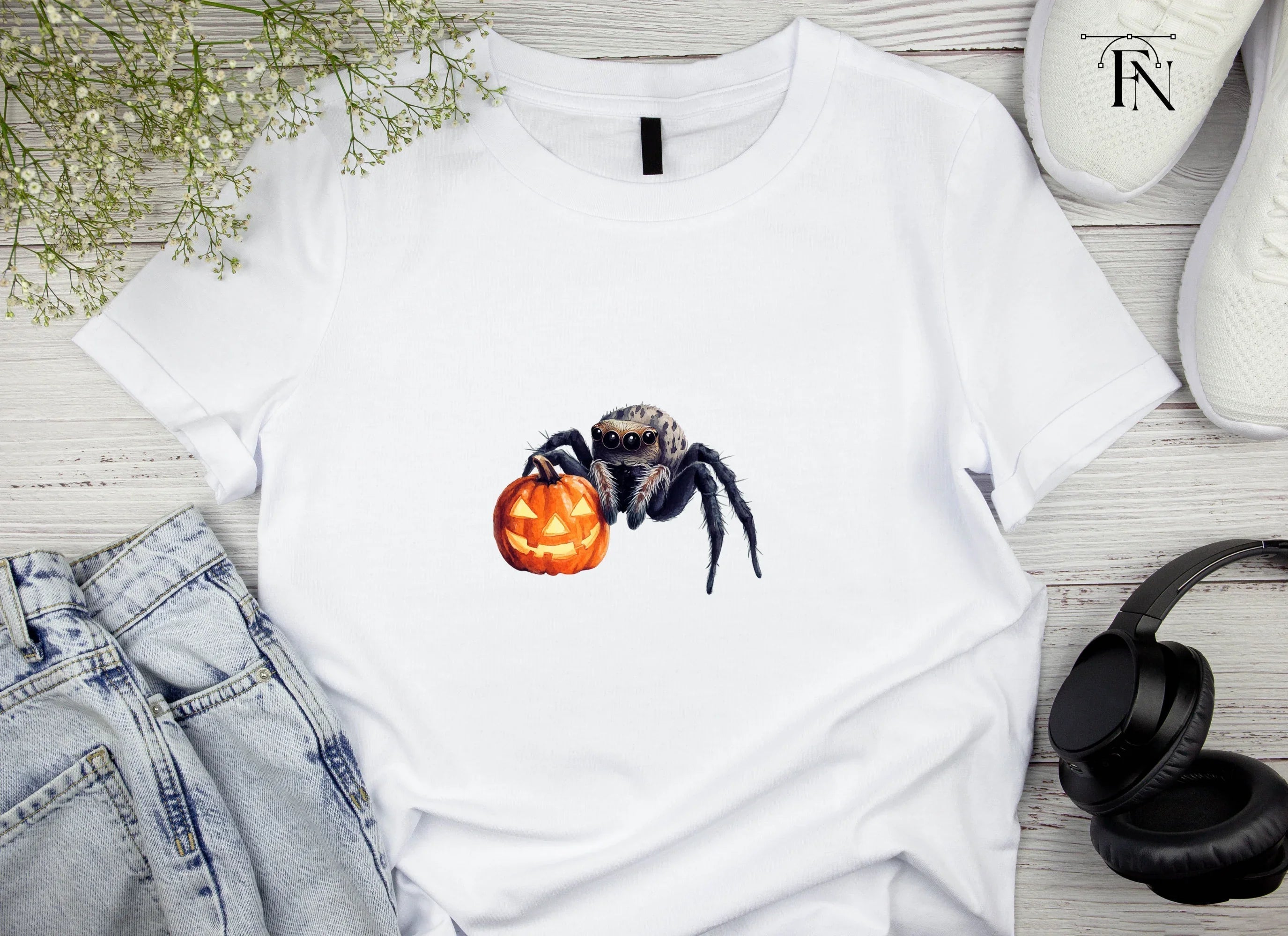 Cute Halloween Spider Pumpkin Clipart Bundle