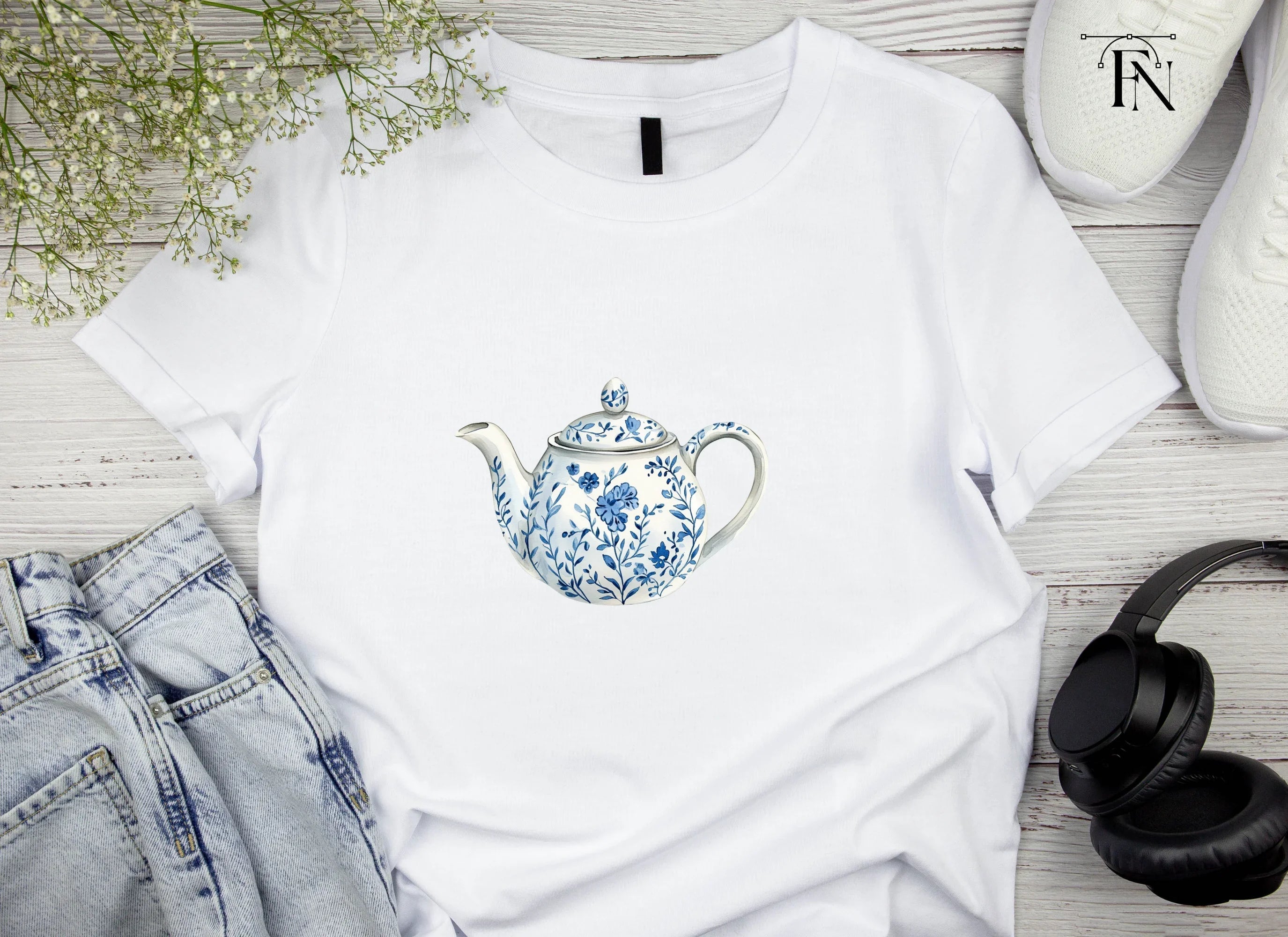 Blue and White Teapots Clipart Bundle