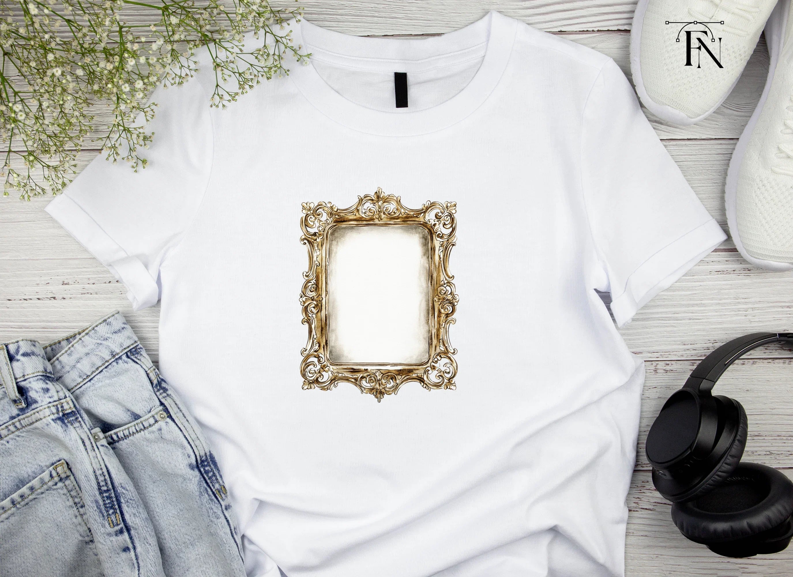 Ornate Gold Frames Clipart Bundle