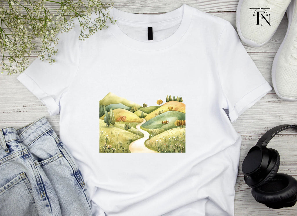 Autumn Hills Landscape Path Clipart Bundle