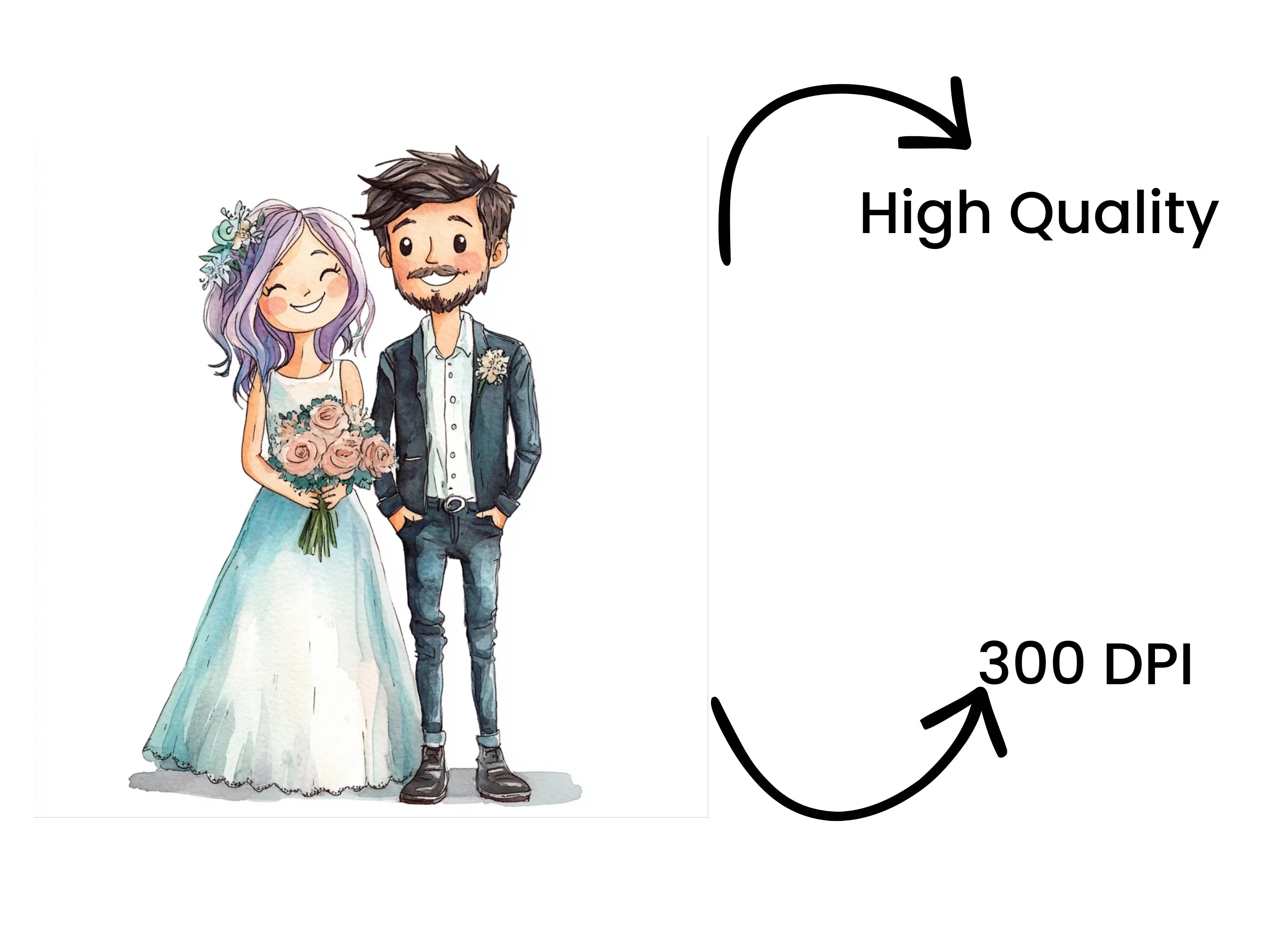 Diverse Wedding Couple Clipart Bundle