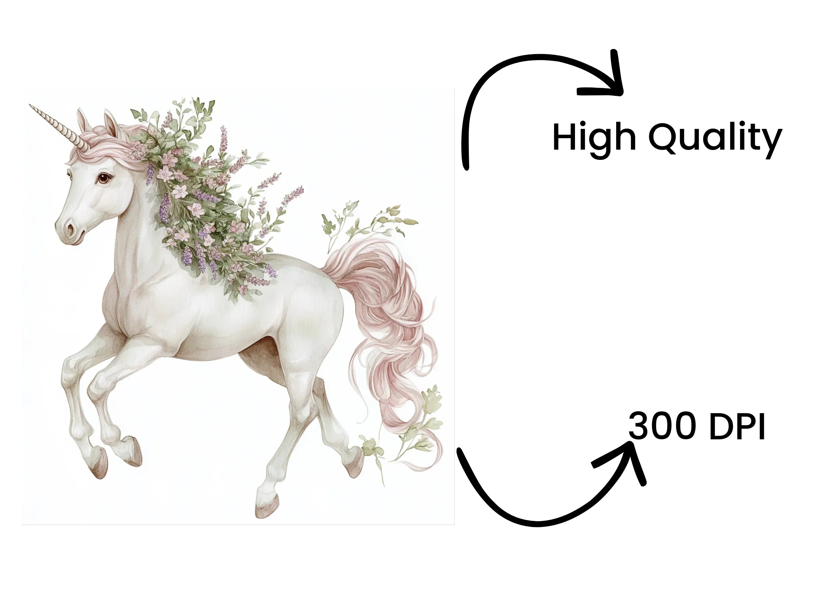Whimsical Lavender Unicorn Clipart Bundle
