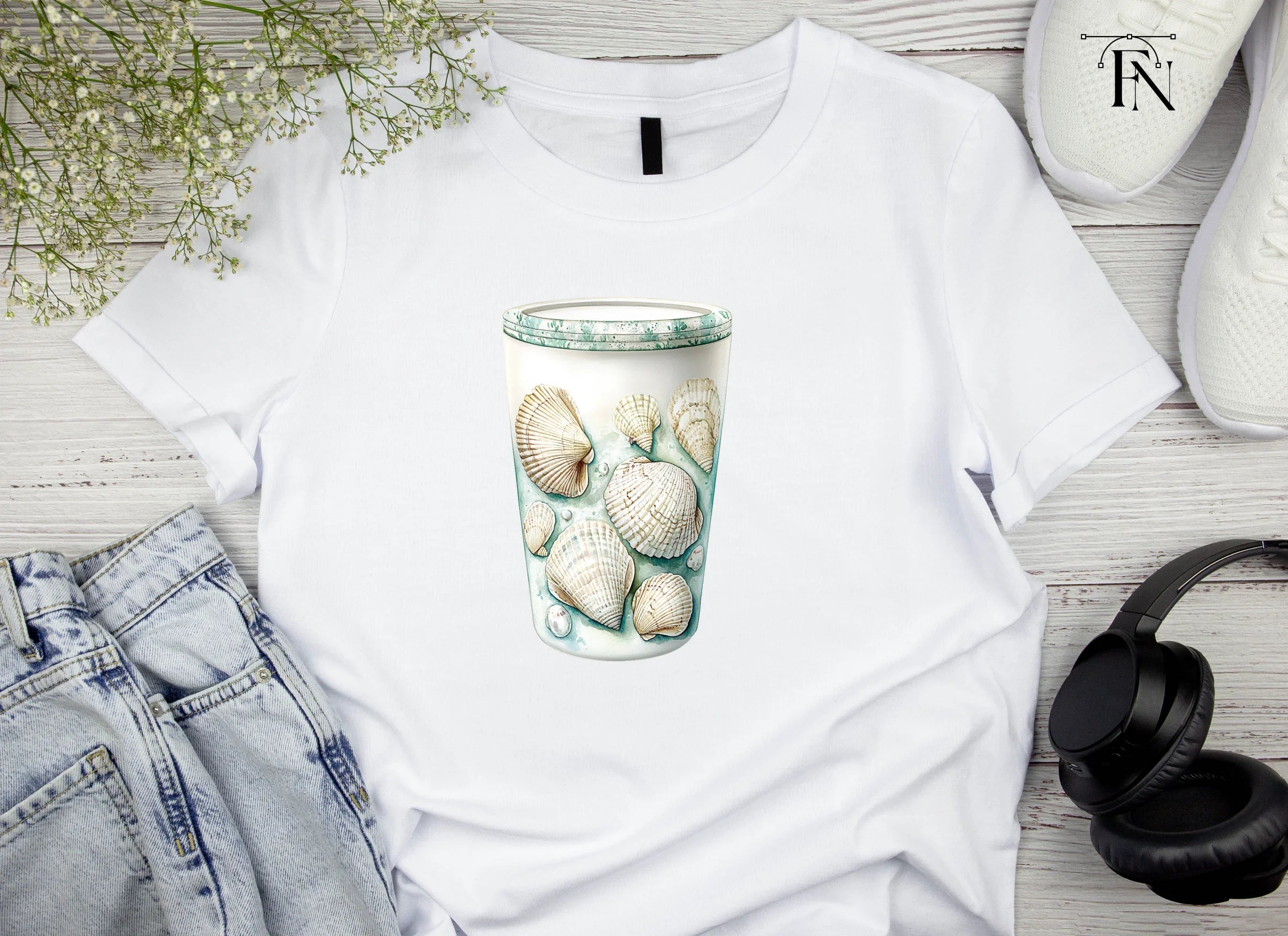 Underwater Seashells Tumbler Clipart Bundle