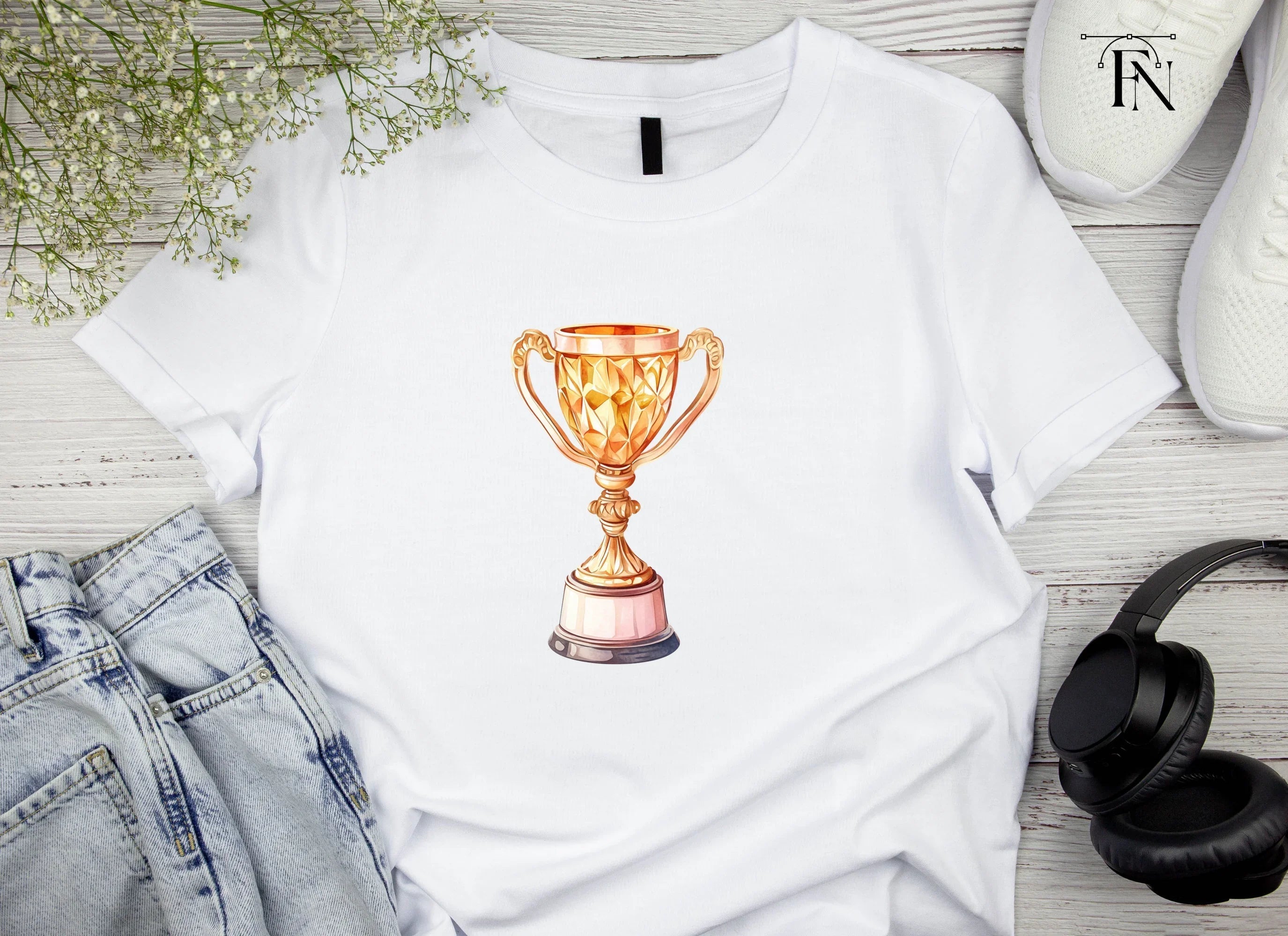 Golden Trophy Clipart Bundle