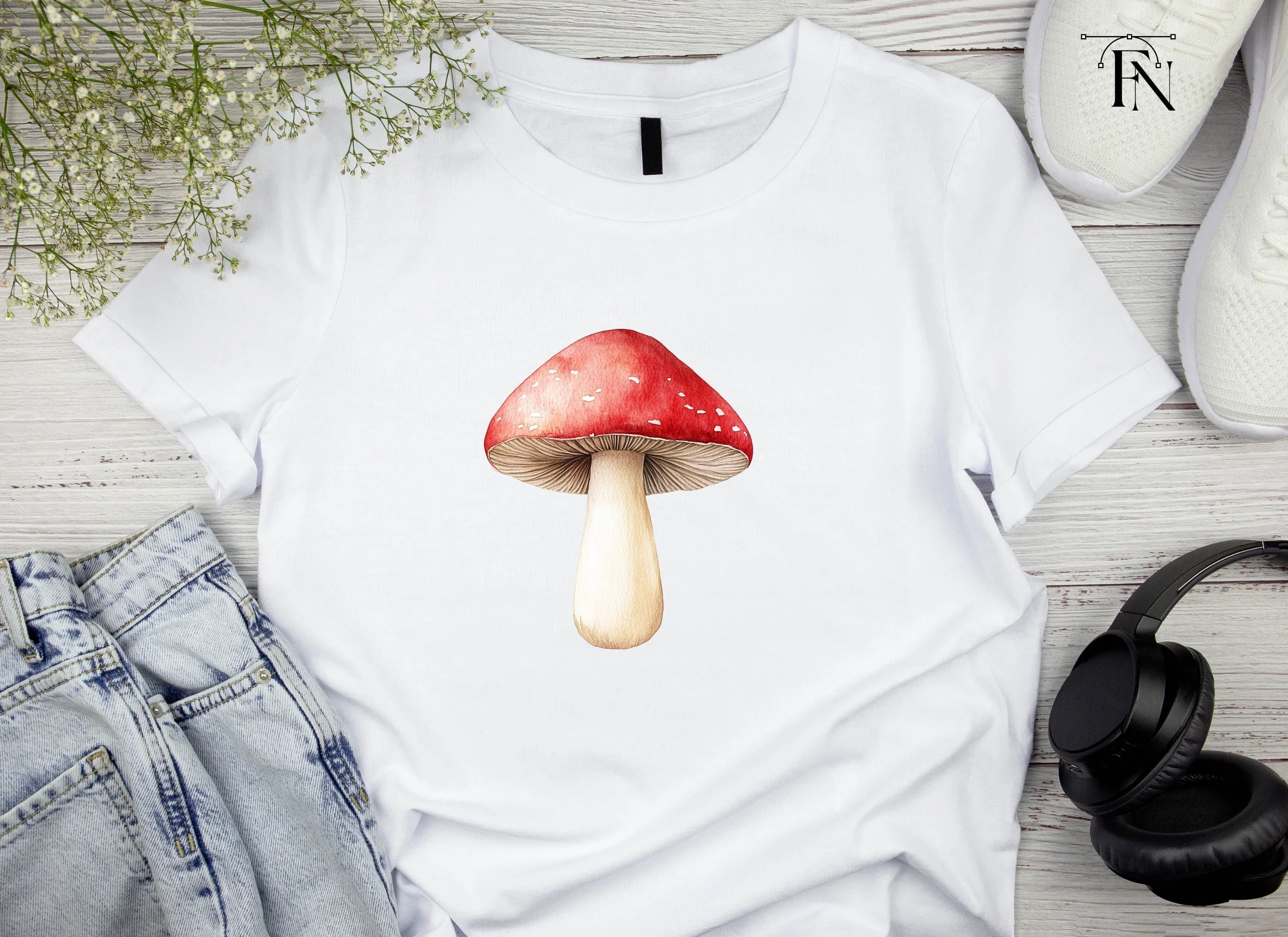 Red Mushroom Clipart Bundle