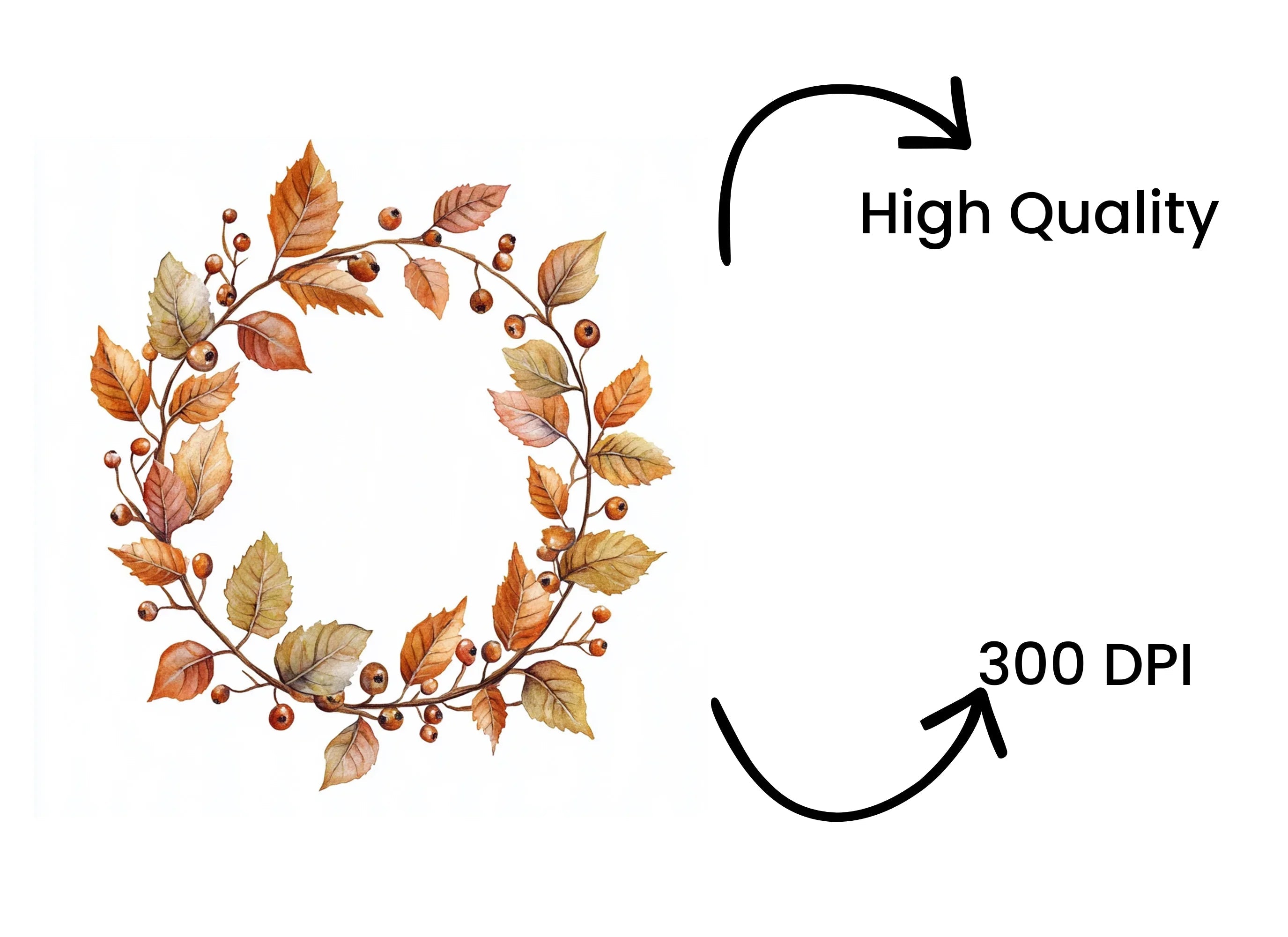 Autumn Wreath Clipart Bundle