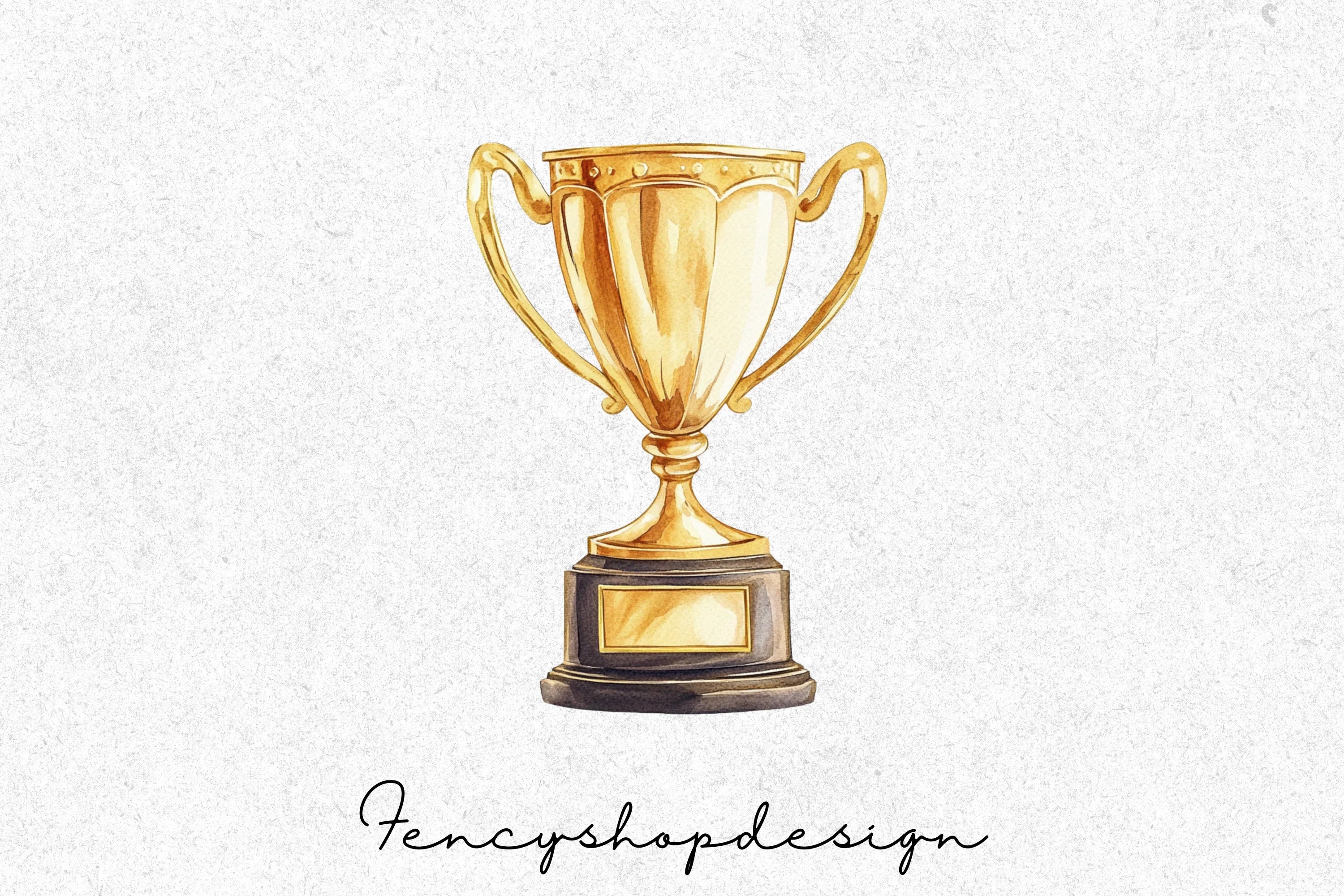 Golden Trophy Clipart Bundle