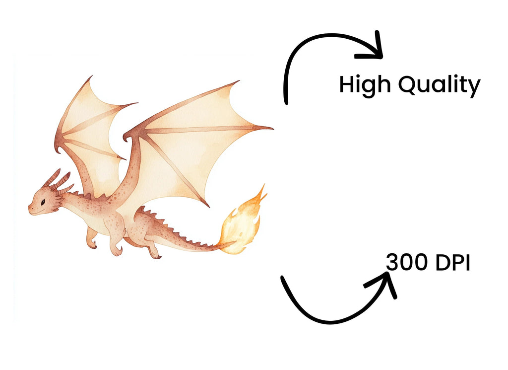 Cute Flying Fire Dragon Clipart Bundle