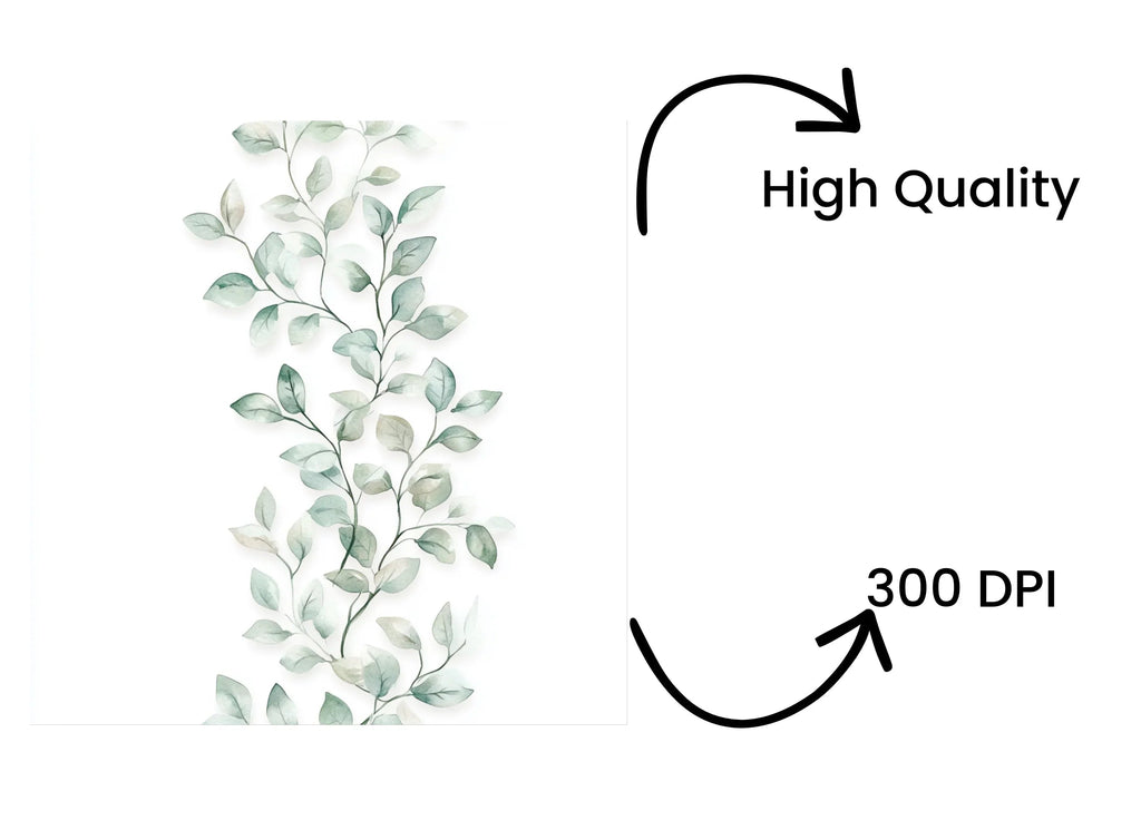 Green Leafy Vines and Floral Clipart Bundle