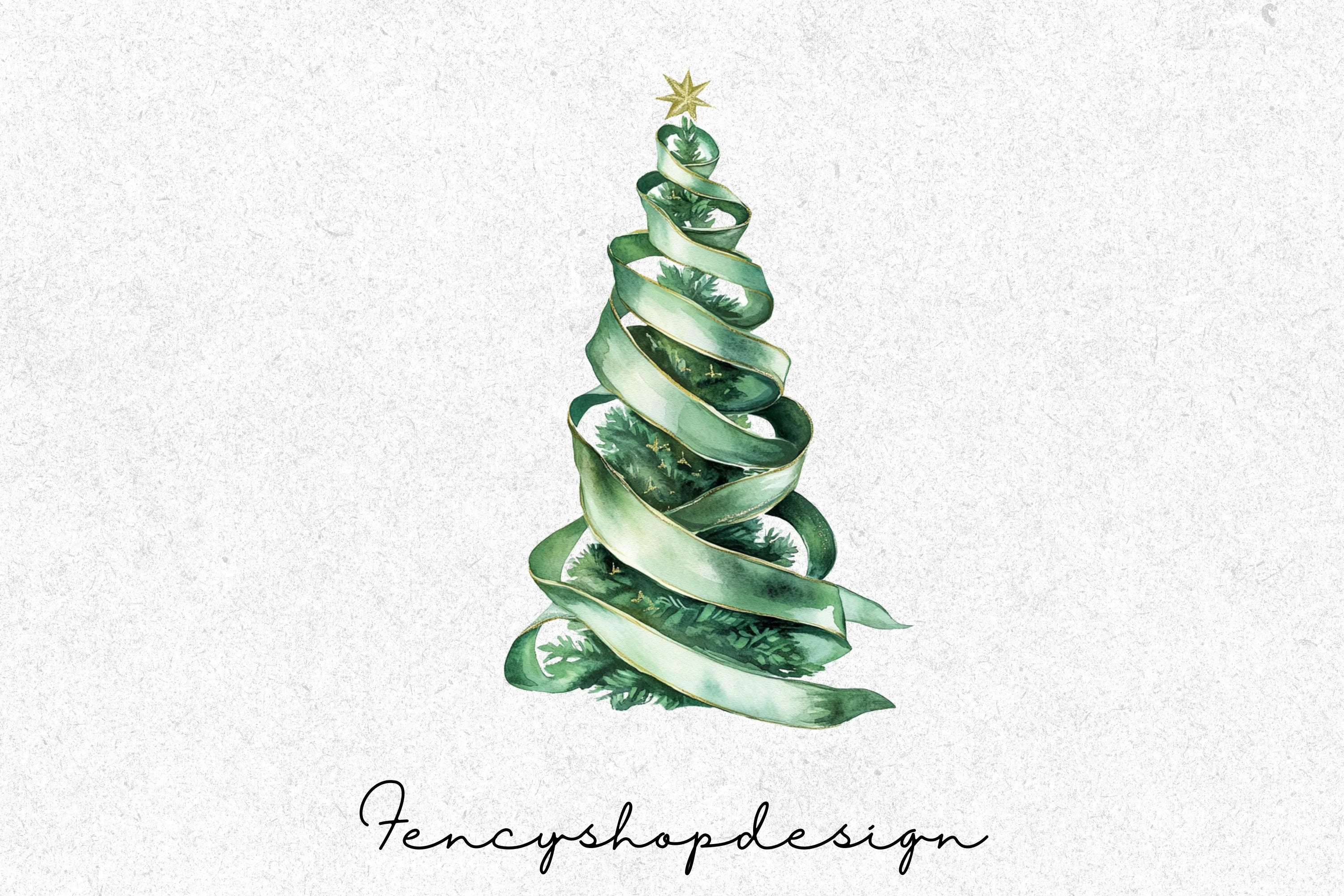 Holiday Evergreen Tree Clipart Bundle